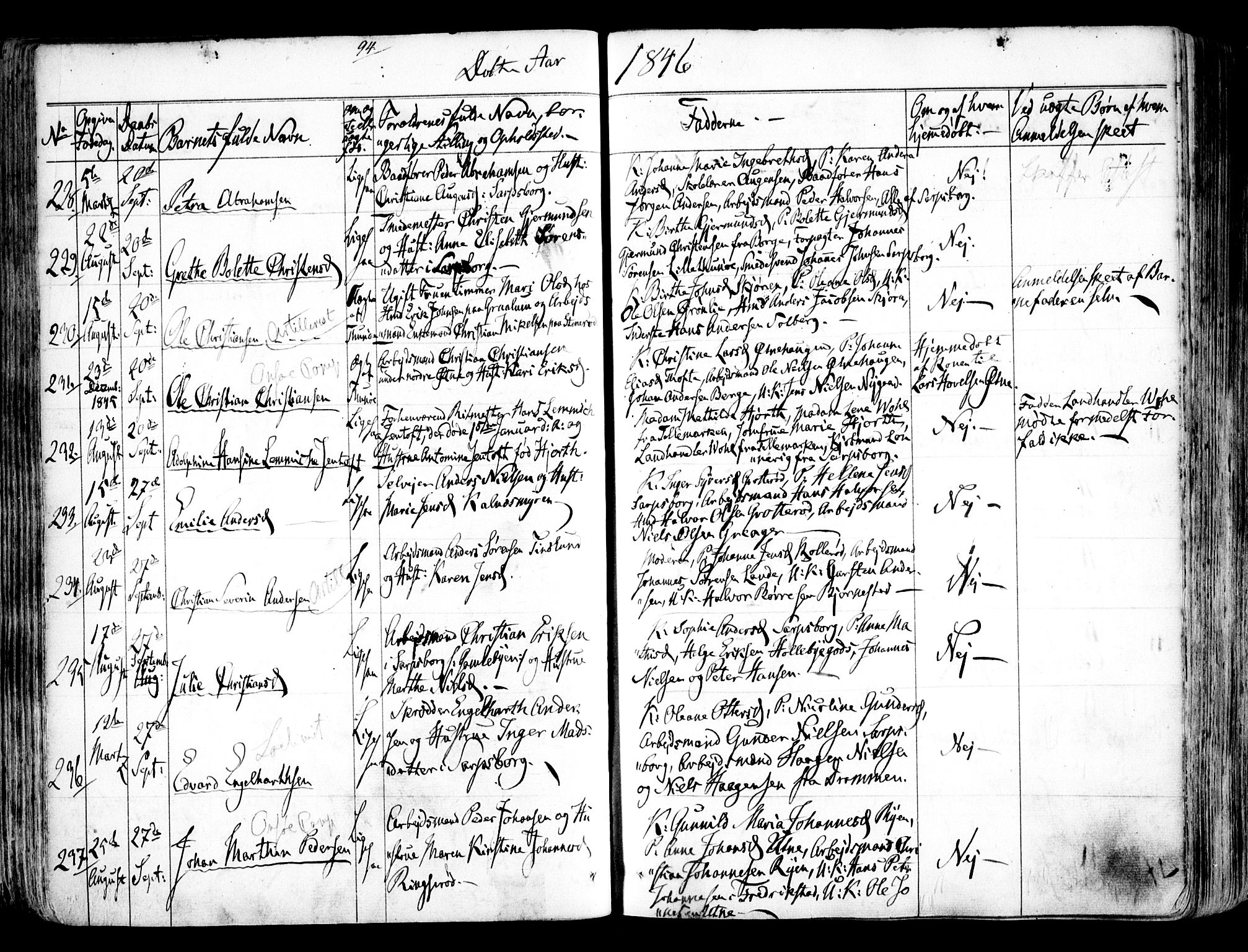 Tune prestekontor Kirkebøker, SAO/A-2007/F/Fa/L0009: Parish register (official) no. 9, 1842-1846, p. 94