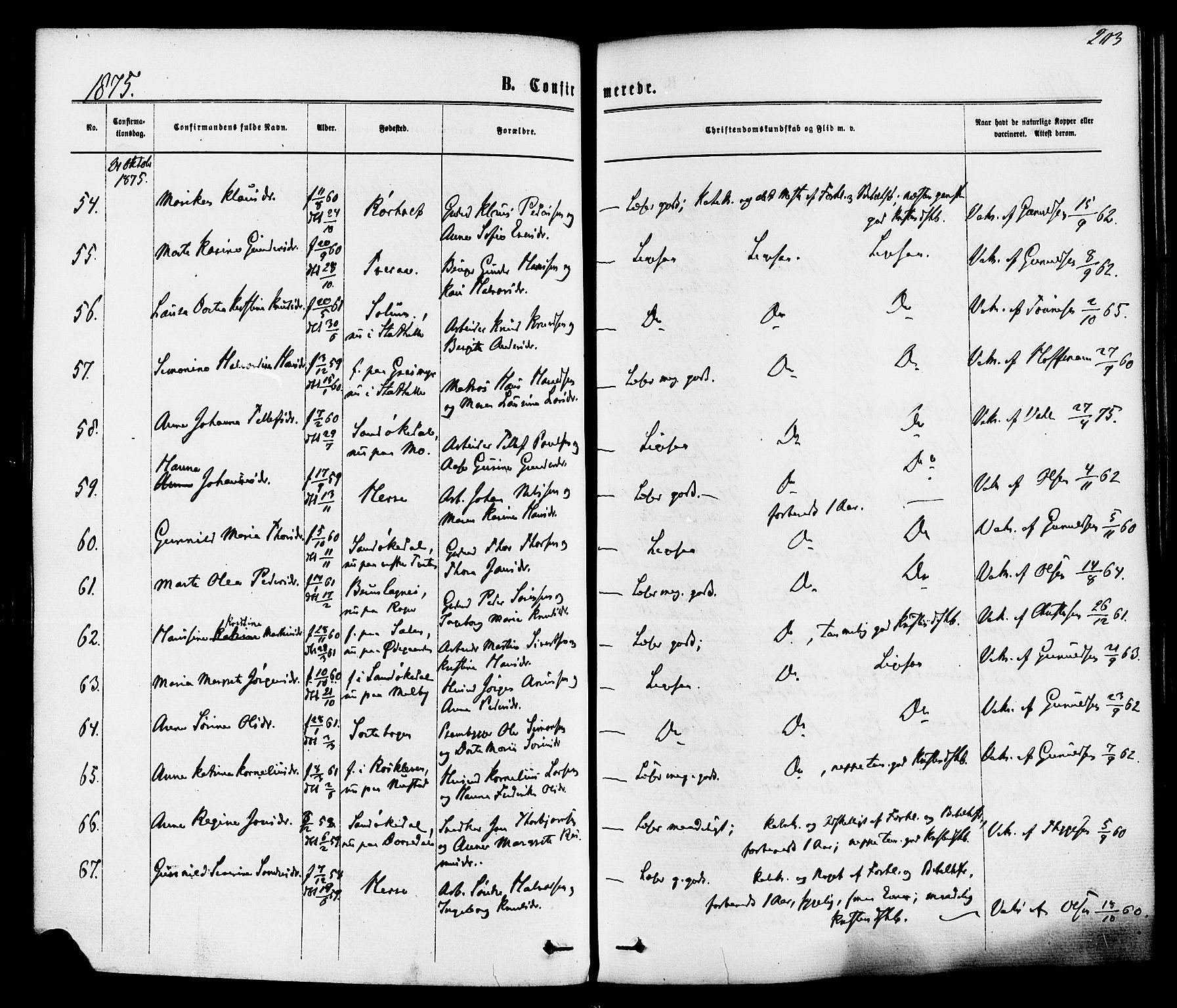 Bamble kirkebøker, AV/SAKO-A-253/F/Fa/L0006: Parish register (official) no. I 6, 1869-1877, p. 203