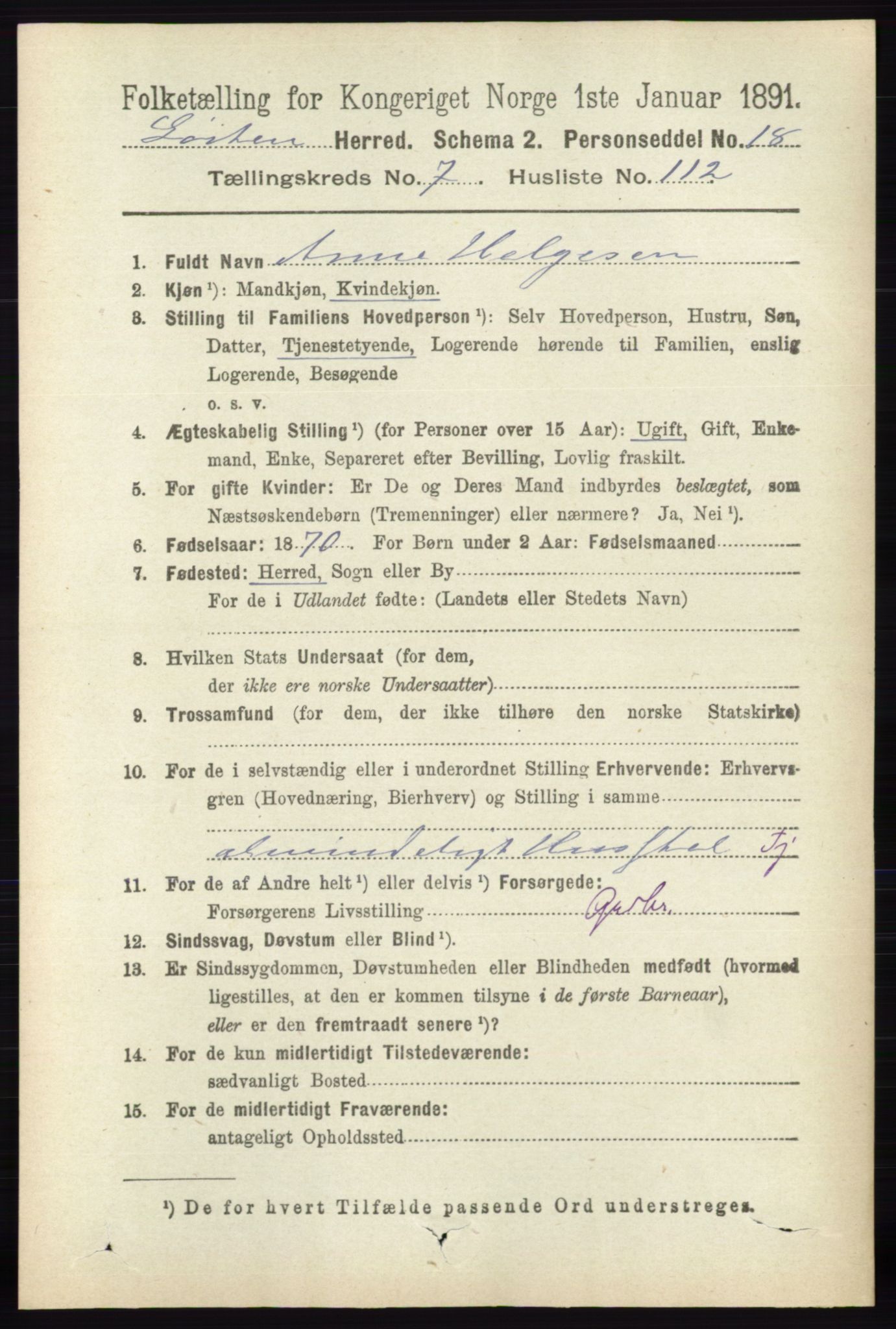 RA, 1891 census for 0415 Løten, 1891, p. 5021