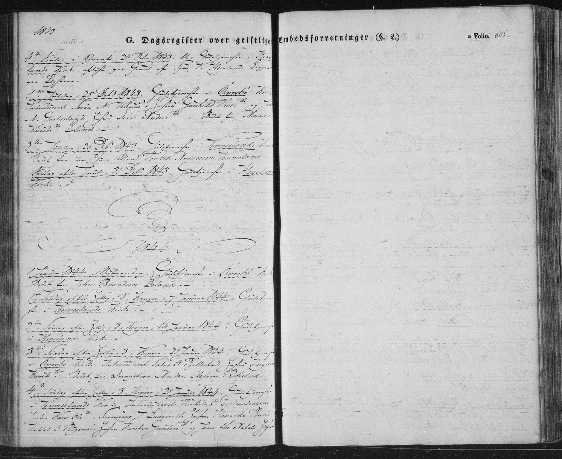 Vennesla sokneprestkontor, AV/SAK-1111-0045/Fa/Fac/L0004: Parish register (official) no. A 4, 1834-1855, p. 605