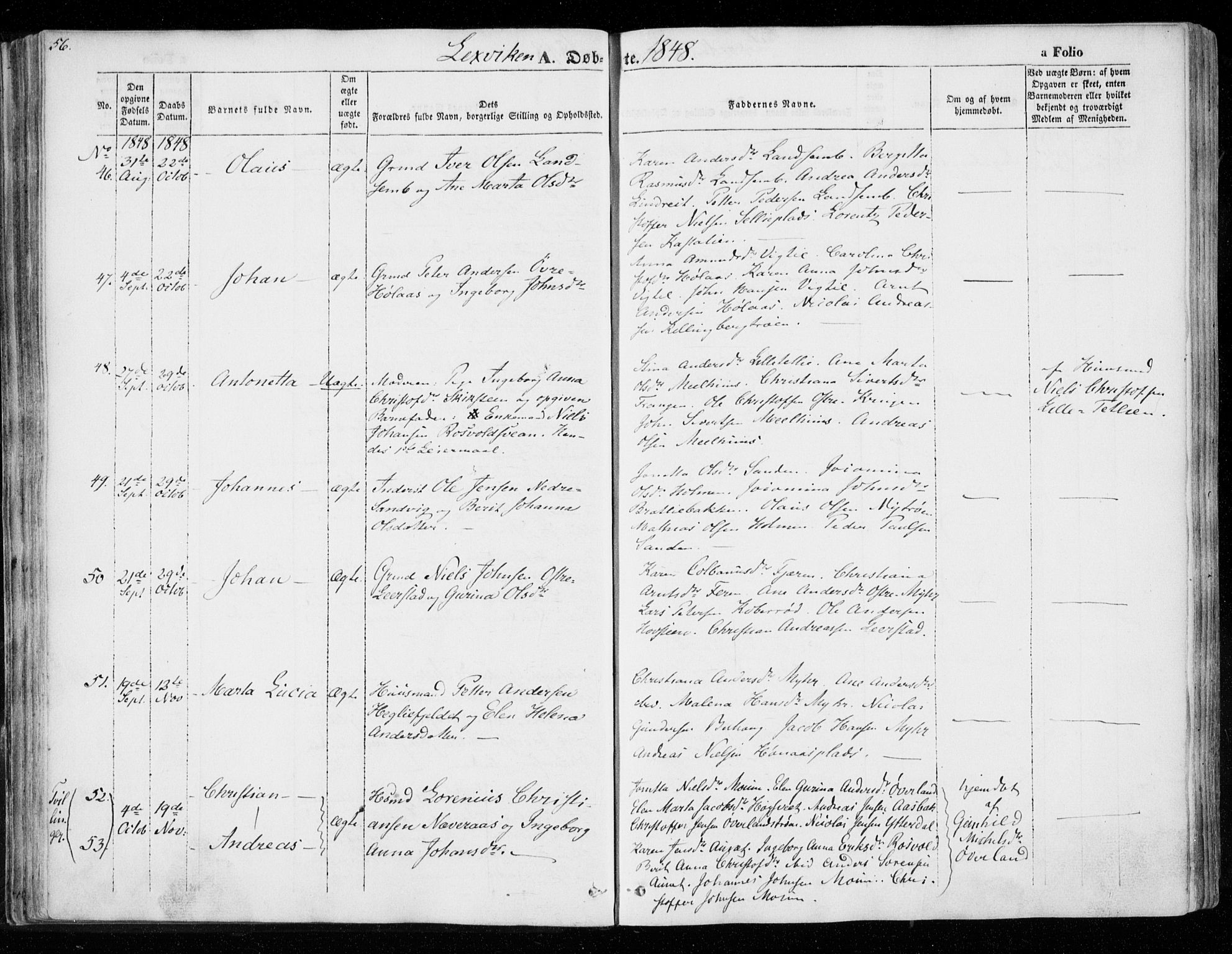 Ministerialprotokoller, klokkerbøker og fødselsregistre - Nord-Trøndelag, AV/SAT-A-1458/701/L0007: Parish register (official) no. 701A07 /1, 1842-1854, p. 56