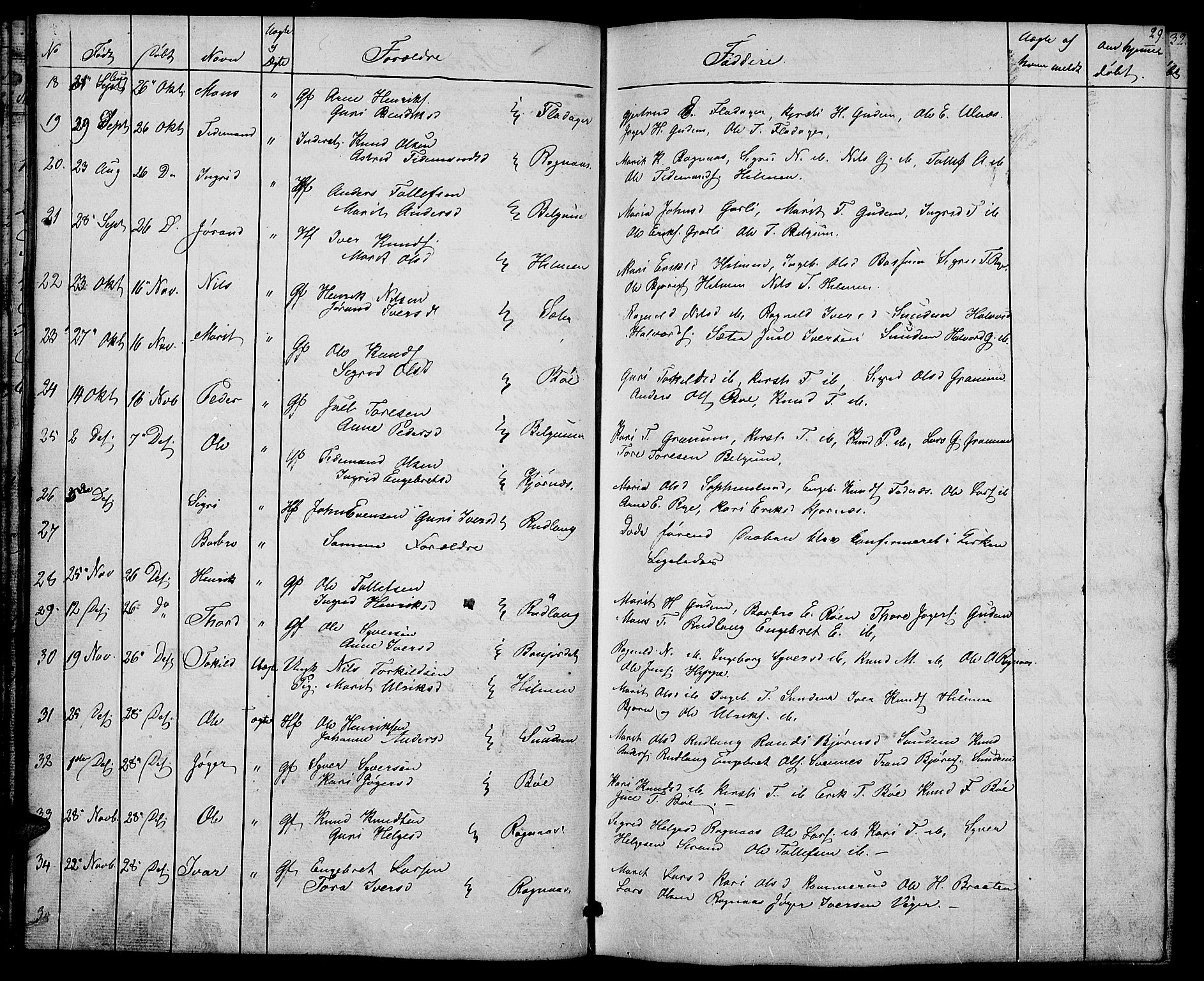 Nord-Aurdal prestekontor, SAH/PREST-132/H/Ha/Hab/L0004: Parish register (copy) no. 4, 1842-1882, p. 29