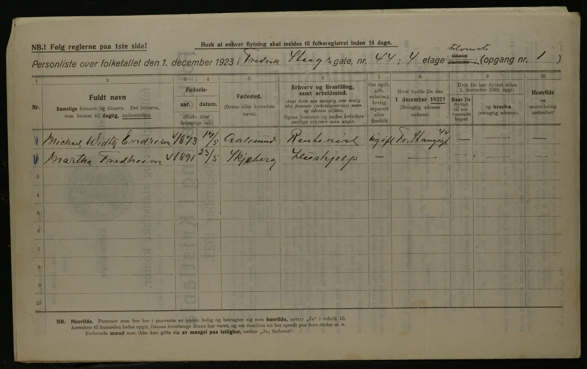 OBA, Municipal Census 1923 for Kristiania, 1923, p. 29929