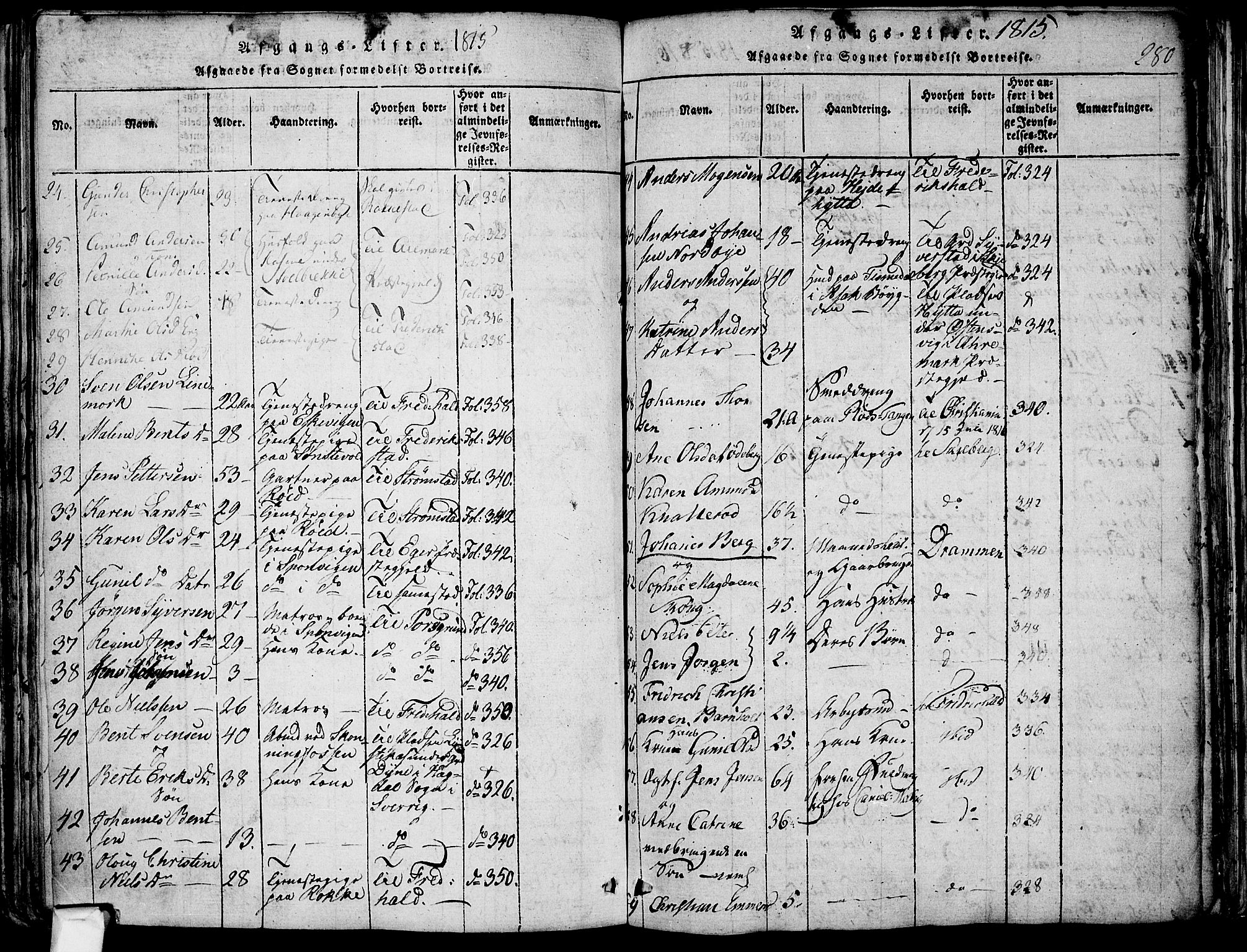 Berg prestekontor Kirkebøker, AV/SAO-A-10902/F/Fa/L0002: Parish register (official) no. I 2, 1815-1831, p. 280