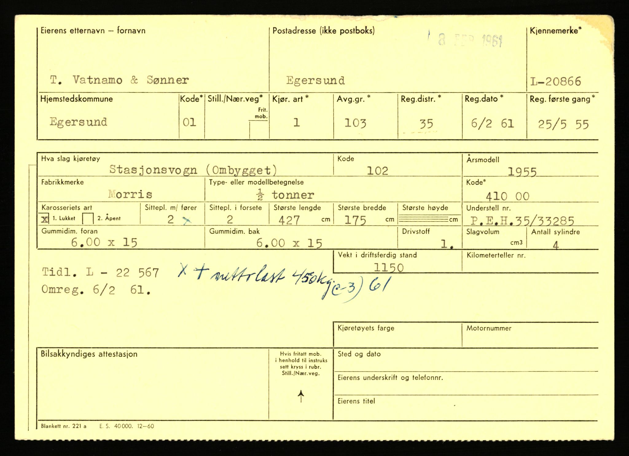 Stavanger trafikkstasjon, AV/SAST-A-101942/0/F/L0037: L-20500 - L-21499, 1930-1971, p. 1263