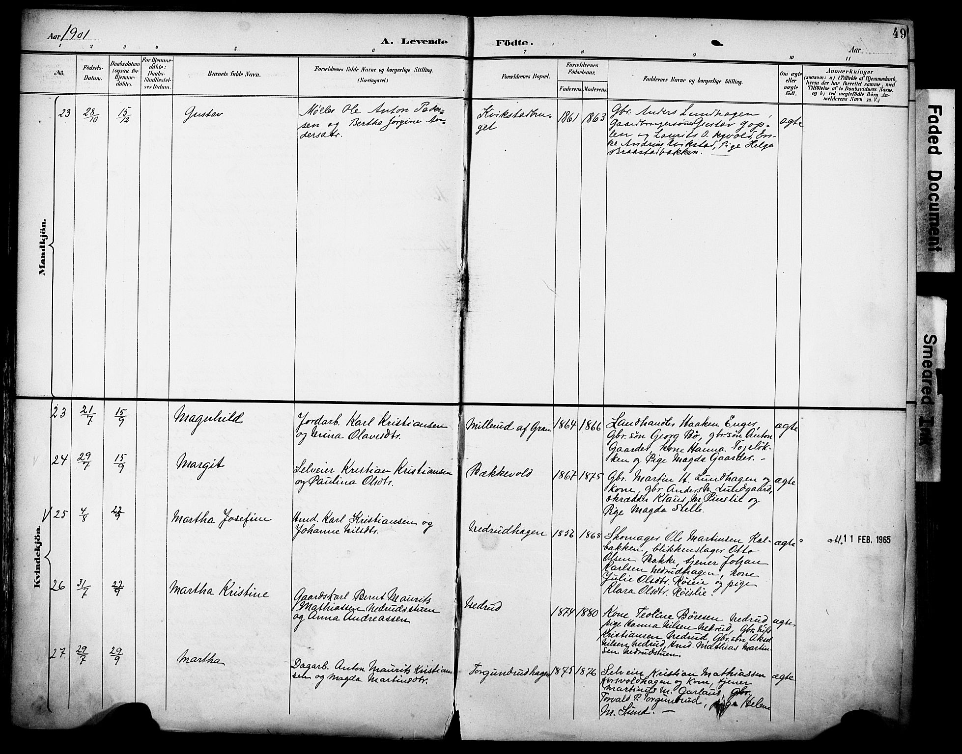 Vestre Toten prestekontor, AV/SAH-PREST-108/H/Ha/Haa/L0013: Parish register (official) no. 13, 1895-1911, p. 49