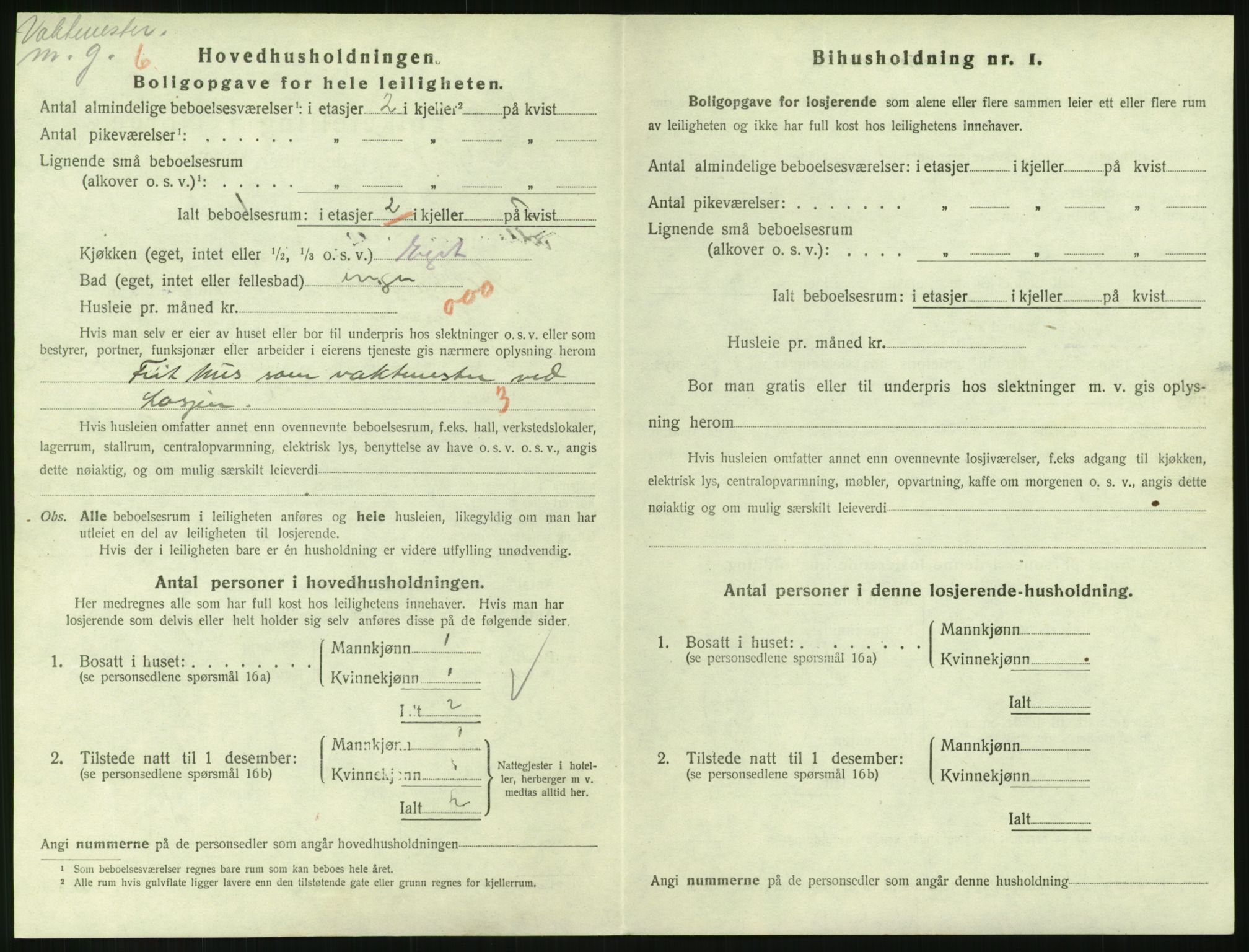 SAH, 1920 census for Lillehammer, 1920, p. 1867