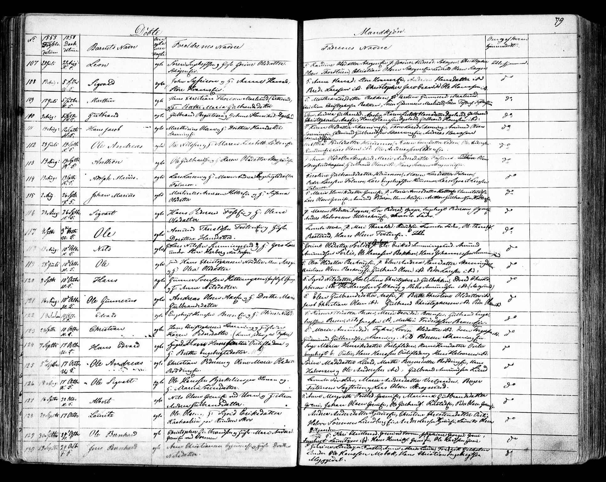 Nes prestekontor Kirkebøker, AV/SAO-A-10410/F/Fa/L0007: Parish register (official) no. I 7, 1846-1858, p. 79