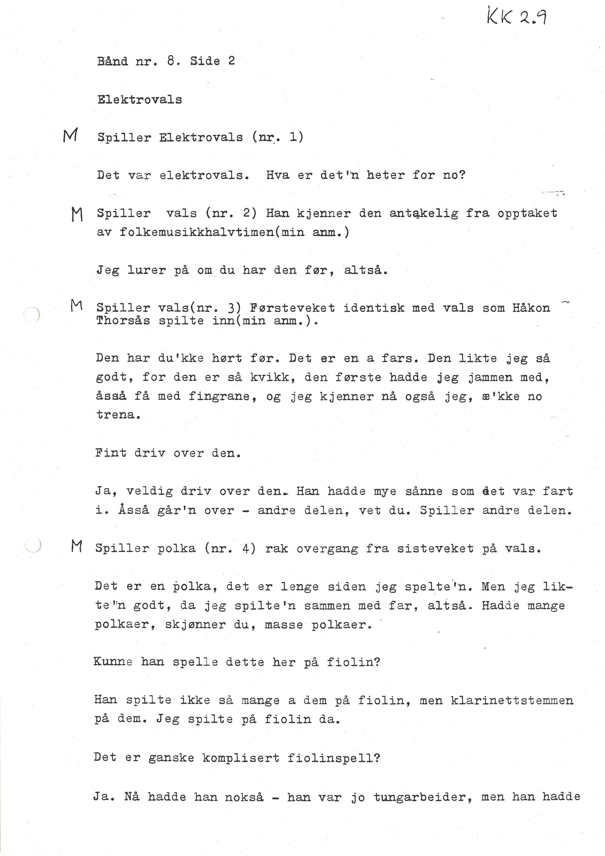 Sa 16 - Folkemusikk fra Vestfold, Gjerdesamlingen, VEMU/A-1868/I/L0001: Informantregister med intervjunedtegnelser, 1979-1986