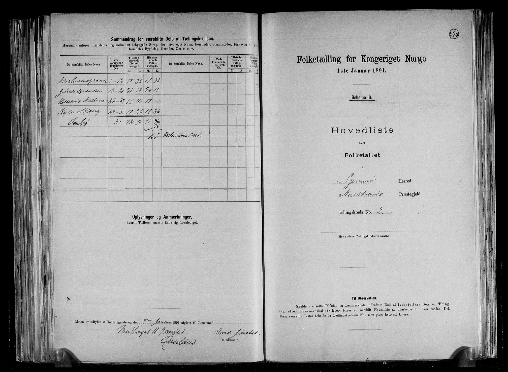 RA, 1891 census for 1140 Sjernarøy, 1891, p. 6