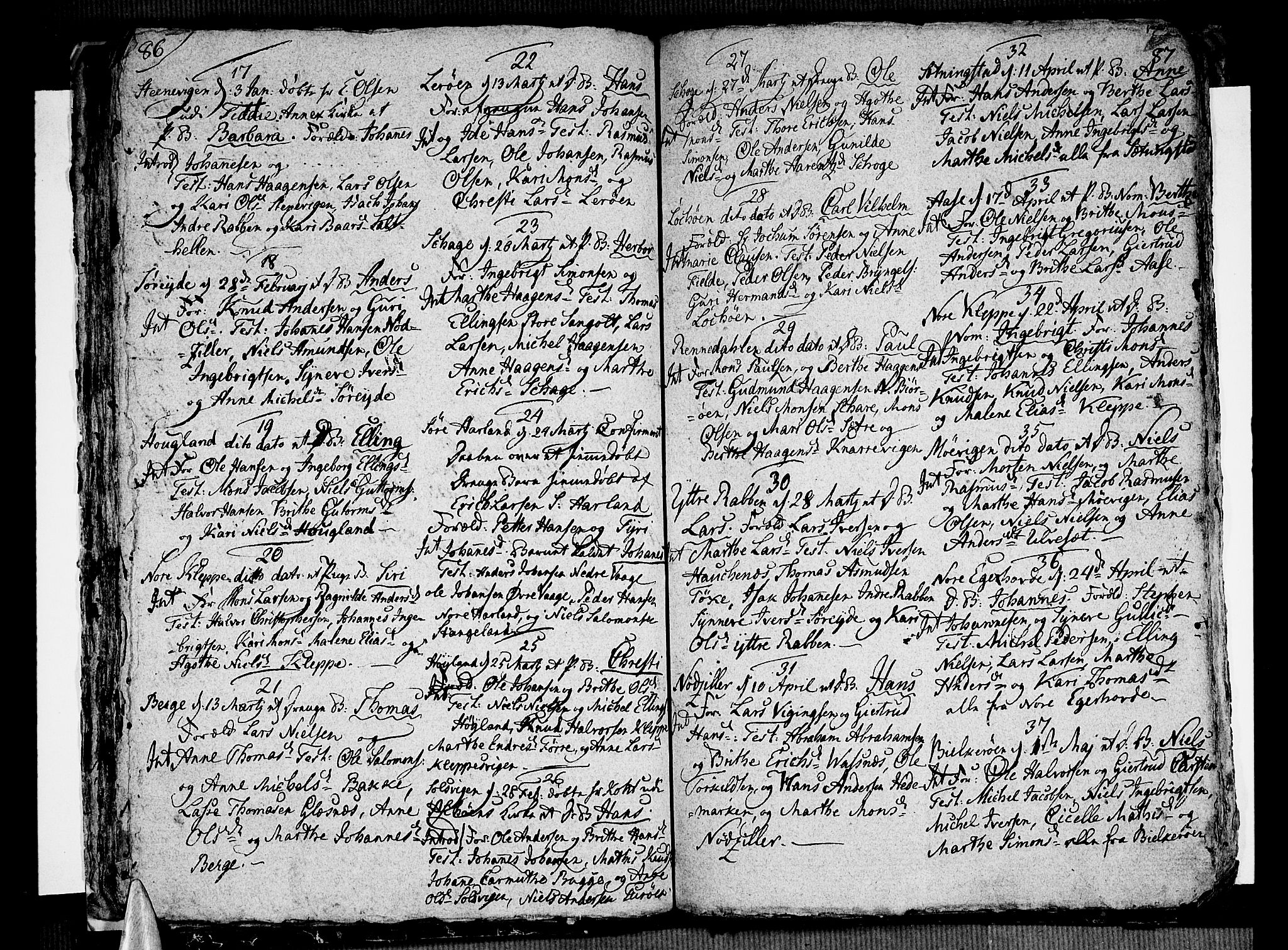 Sund sokneprestembete, SAB/A-99930: Parish register (official) no. A 6, 1787-1798, p. 86-87