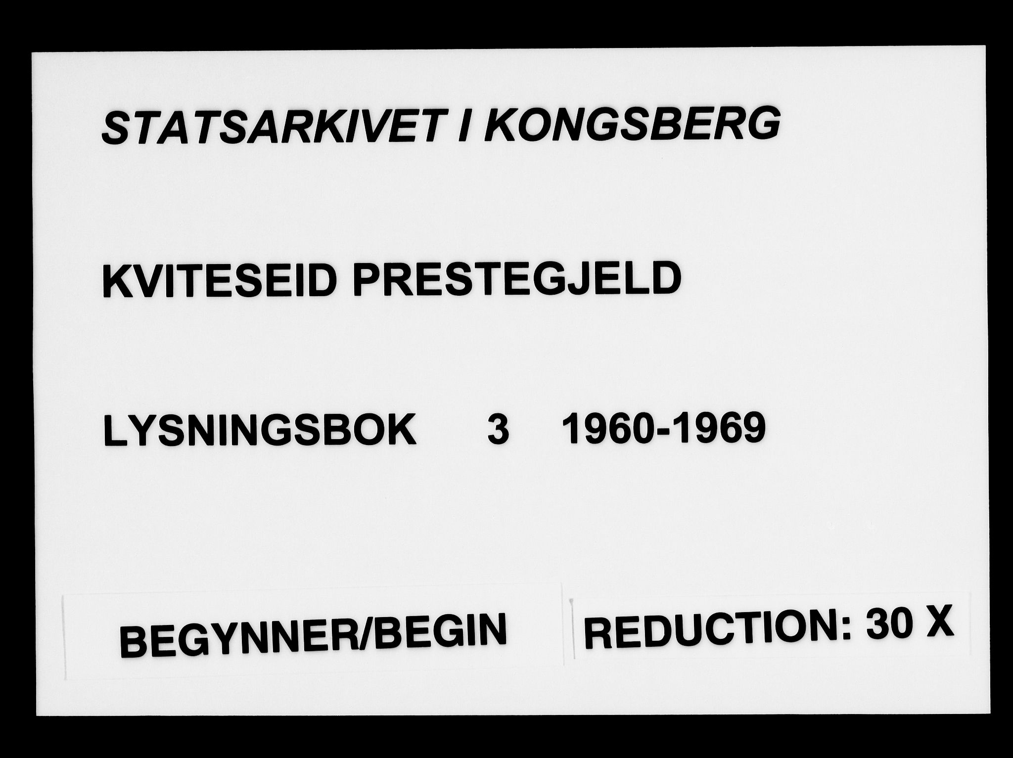 Kviteseid kirkebøker, AV/SAKO-A-276/H/Ha/L0003: Banns register no. 3, 1960-1969