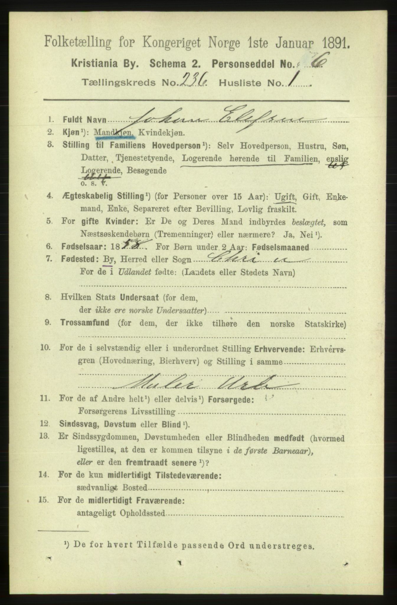 RA, 1891 census for 0301 Kristiania, 1891, p. 144008