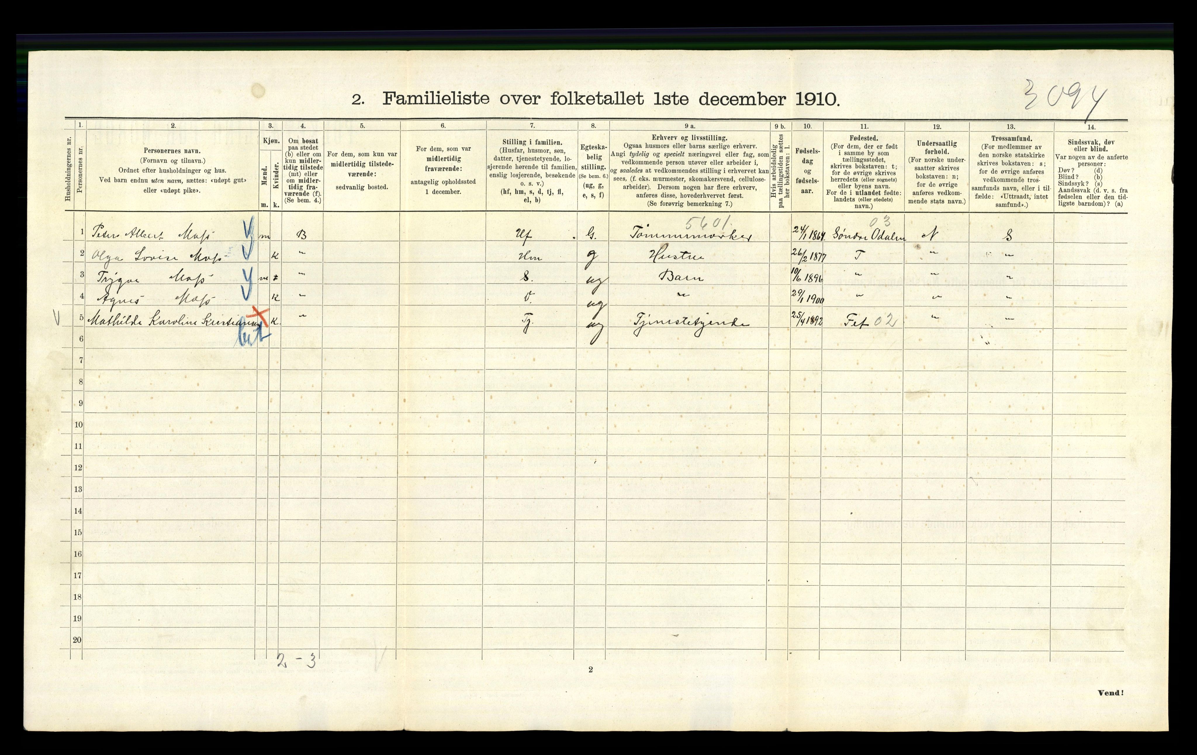 RA, 1910 census for Kristiania, 1910, p. 23826