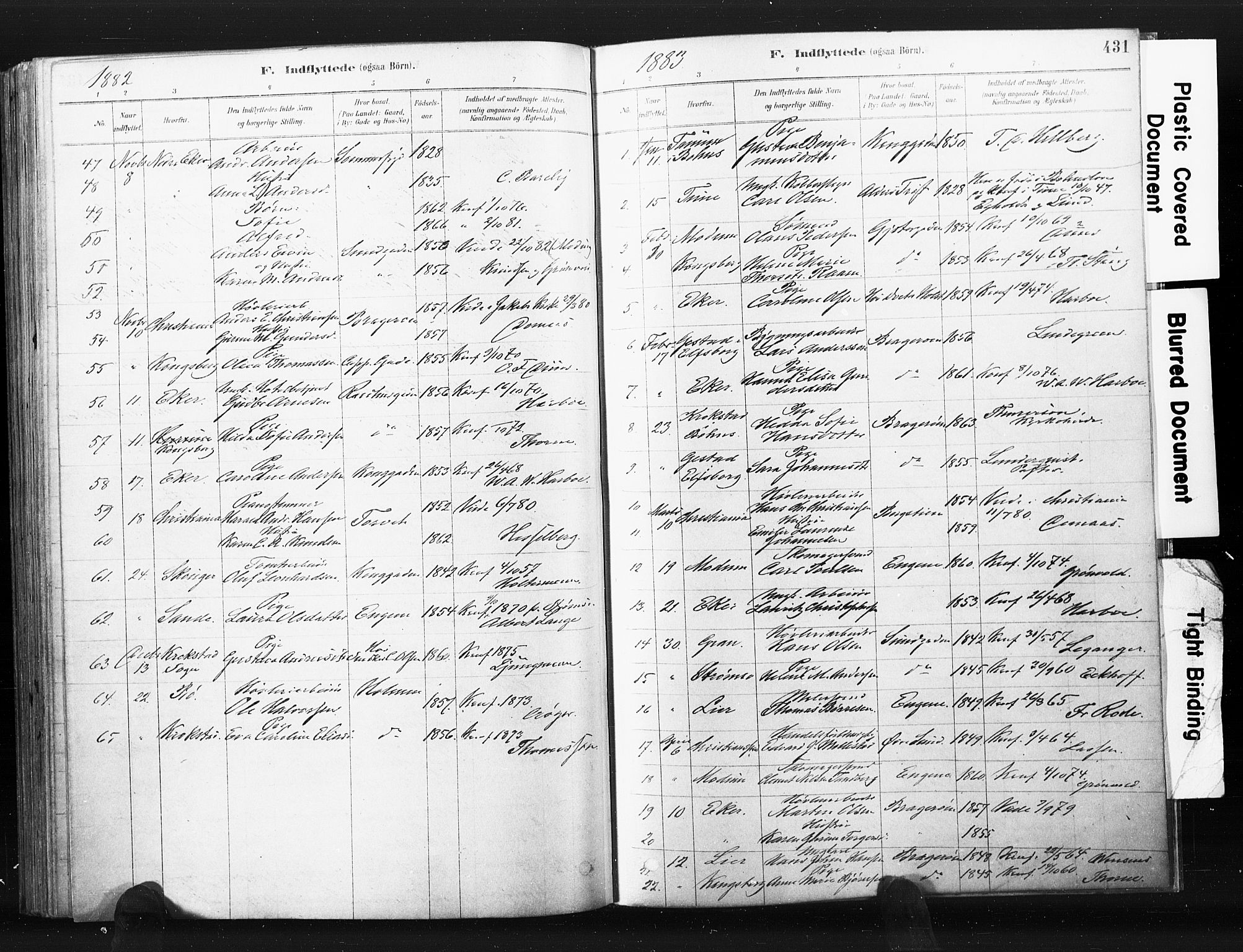 Bragernes kirkebøker, SAKO/A-6/F/Fb/L0006b: Parish register (official) no. II 6B, 1878-1885, p. 431