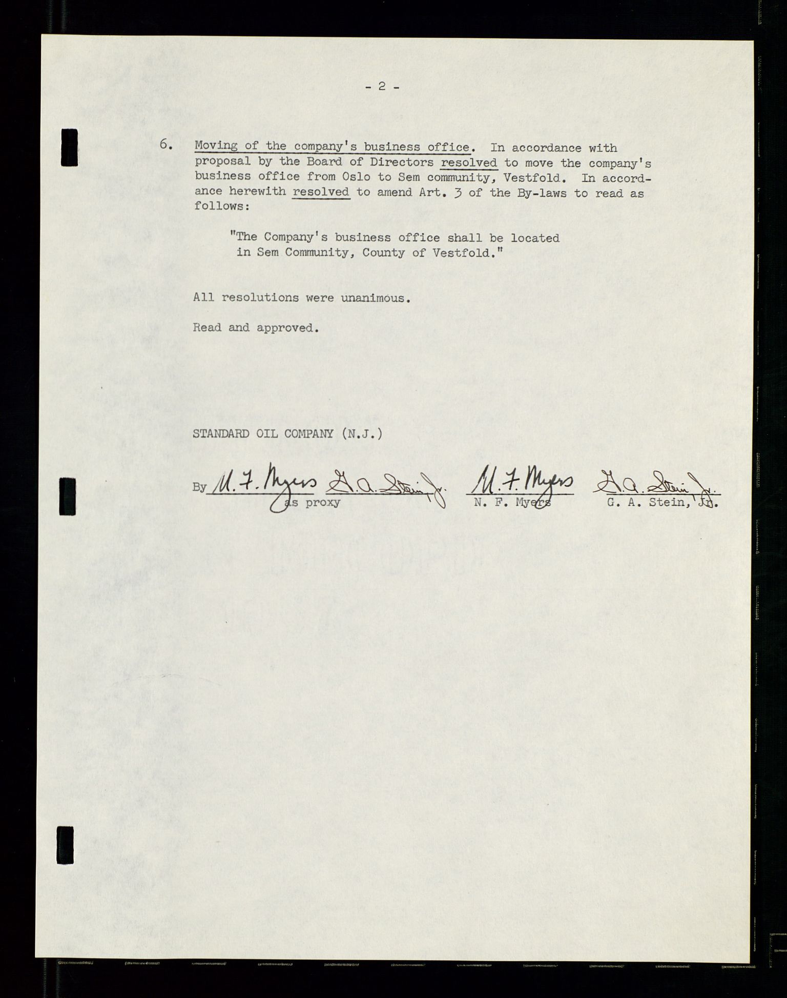 PA 1537 - A/S Essoraffineriet Norge, AV/SAST-A-101957/A/Aa/L0001/0002: Styremøter / Shareholder meetings, board meetings, by laws (vedtekter), 1957-1960, p. 49