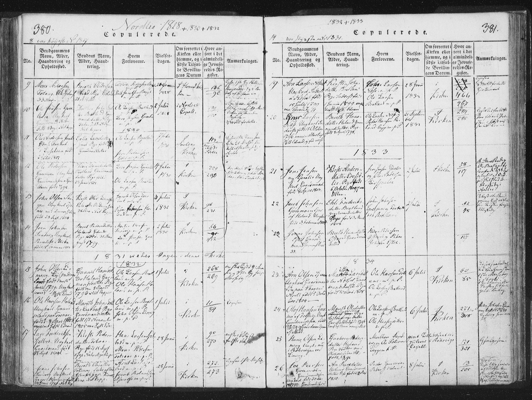 Ministerialprotokoller, klokkerbøker og fødselsregistre - Nord-Trøndelag, SAT/A-1458/755/L0491: Parish register (official) no. 755A01 /1, 1817-1864, p. 380-381