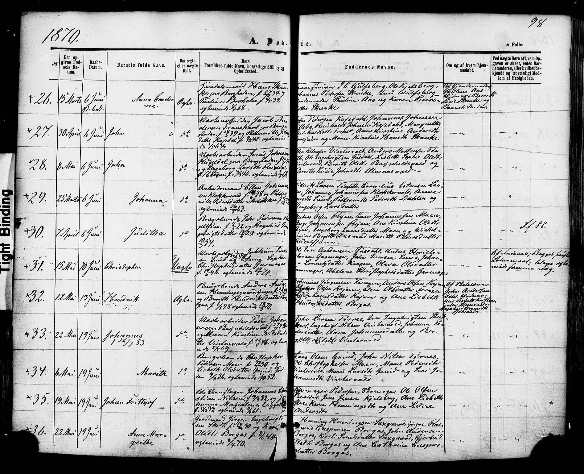 Ministerialprotokoller, klokkerbøker og fødselsregistre - Sør-Trøndelag, SAT/A-1456/681/L0932: Parish register (official) no. 681A10, 1860-1878, p. 98