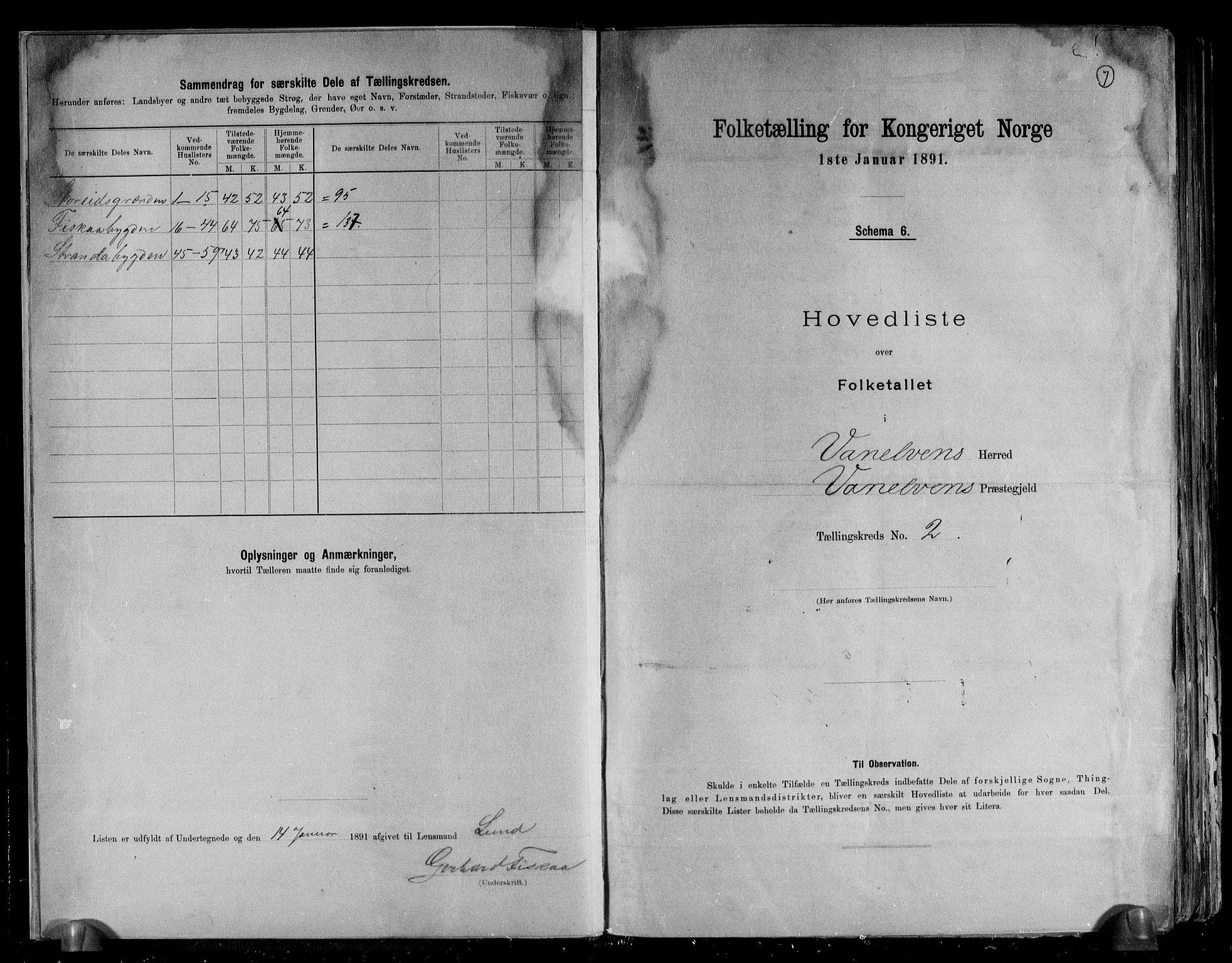 RA, 1891 census for 1511 Vanylven, 1891, p. 7