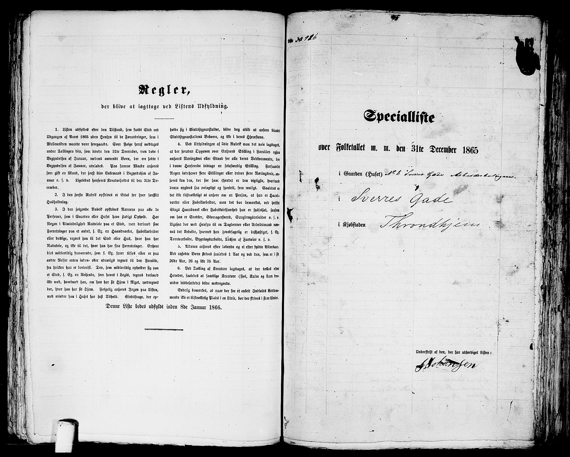 RA, 1865 census for Trondheim, 1865, p. 1907