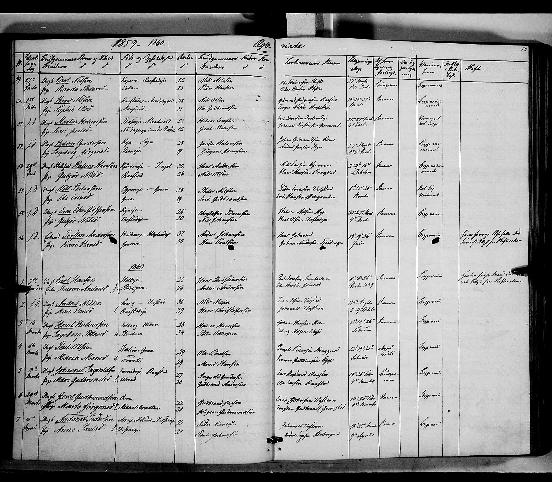 Jevnaker prestekontor, SAH/PREST-116/H/Ha/Haa/L0007: Parish register (official) no. 7, 1858-1876, p. 170