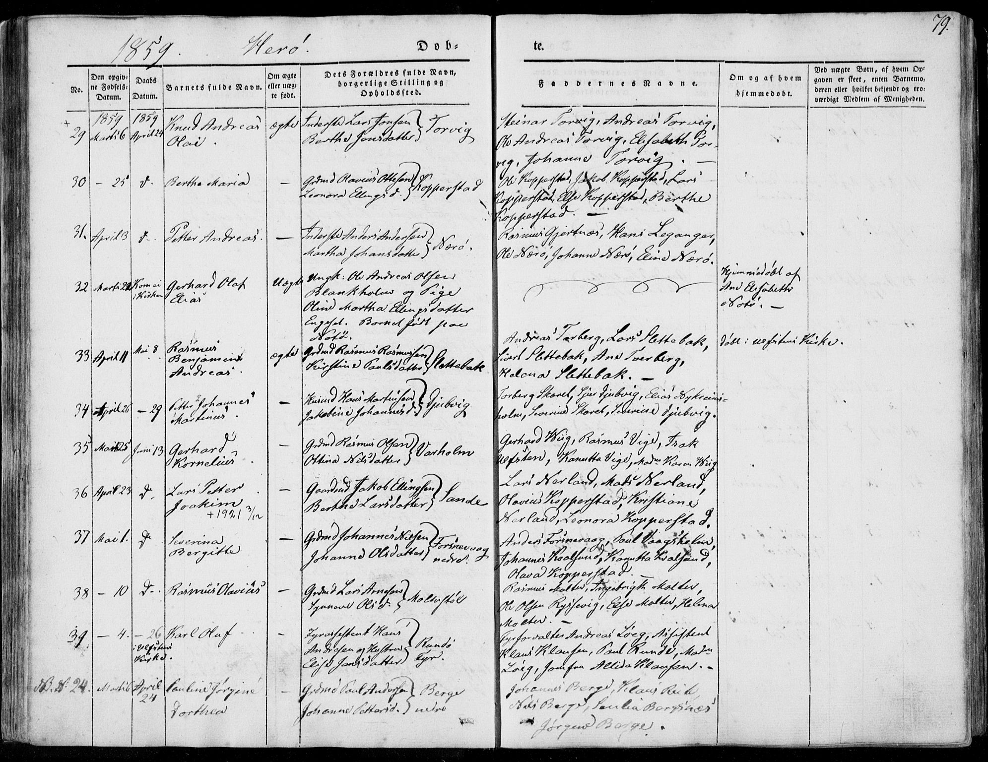 Ministerialprotokoller, klokkerbøker og fødselsregistre - Møre og Romsdal, AV/SAT-A-1454/507/L0070: Parish register (official) no. 507A05, 1842-1873, p. 79