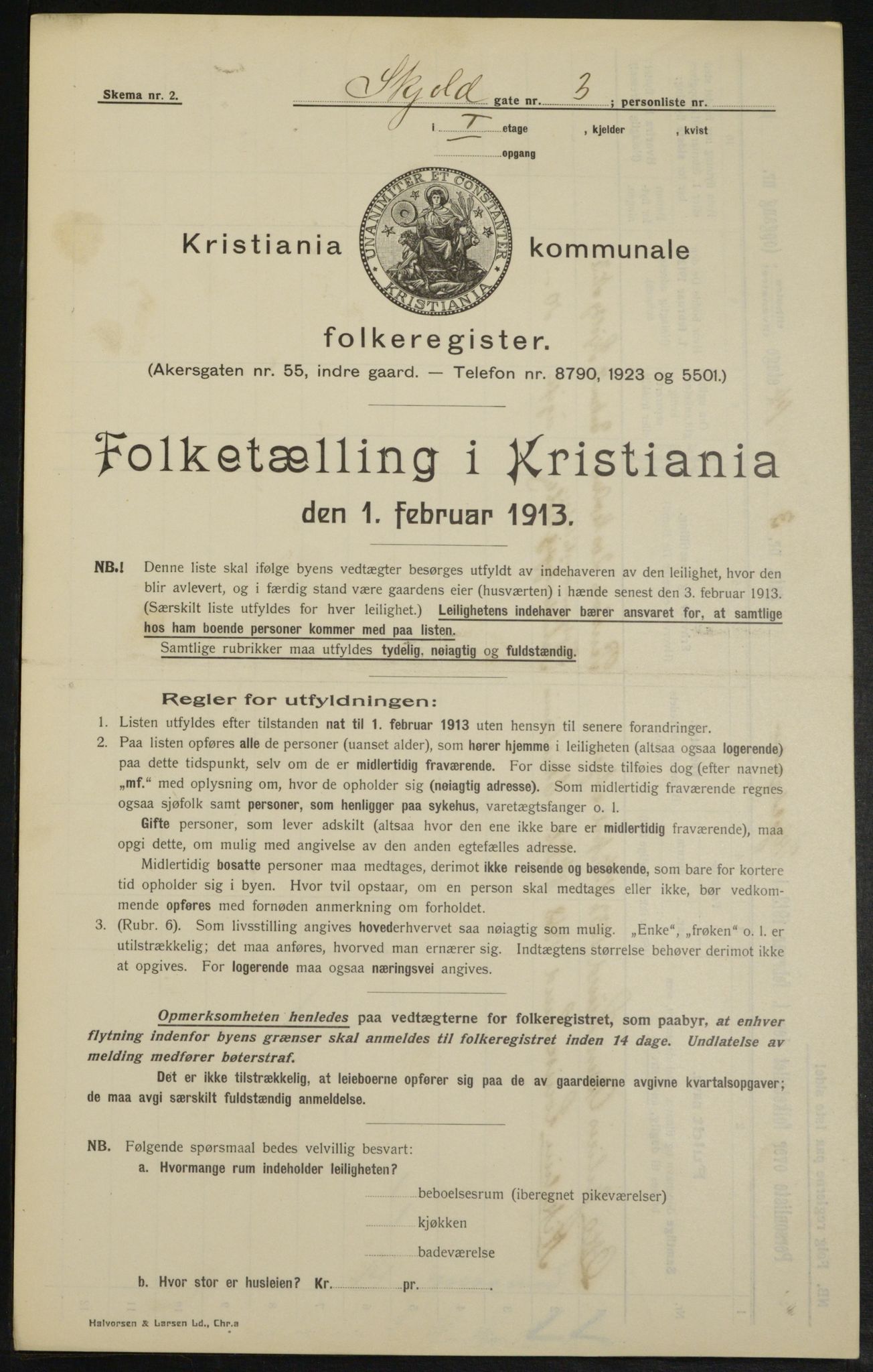 OBA, Municipal Census 1913 for Kristiania, 1913, p. 96197