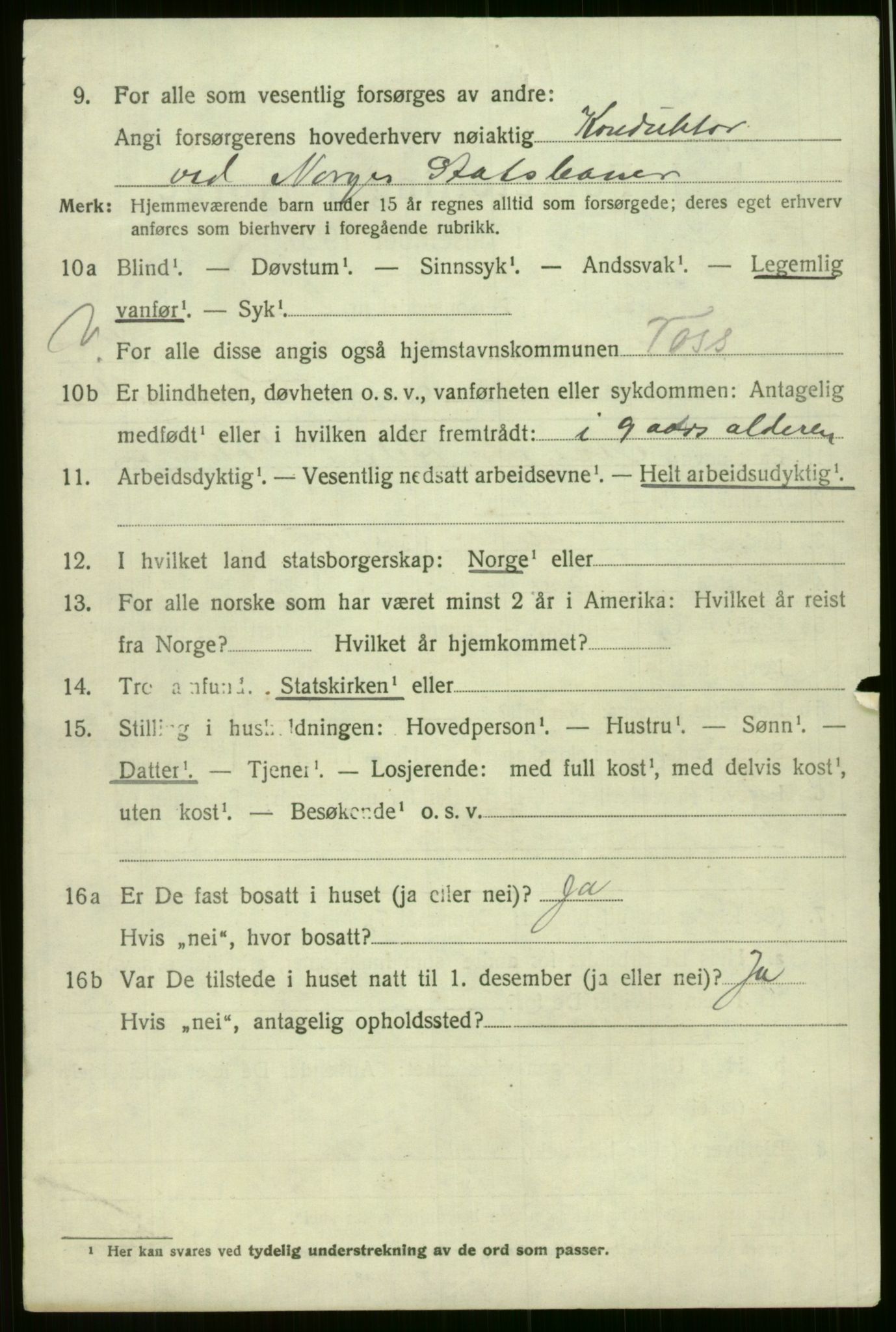 SAB, 1920 census for Voss, 1920, p. 8606