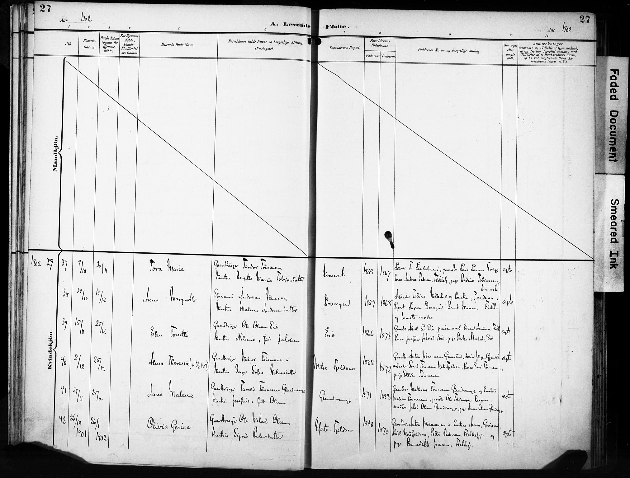 Flekkefjord sokneprestkontor, AV/SAK-1111-0012/F/Fa/Fac/L0009: Parish register (official) no. A 9, 1899-1909, p. 27