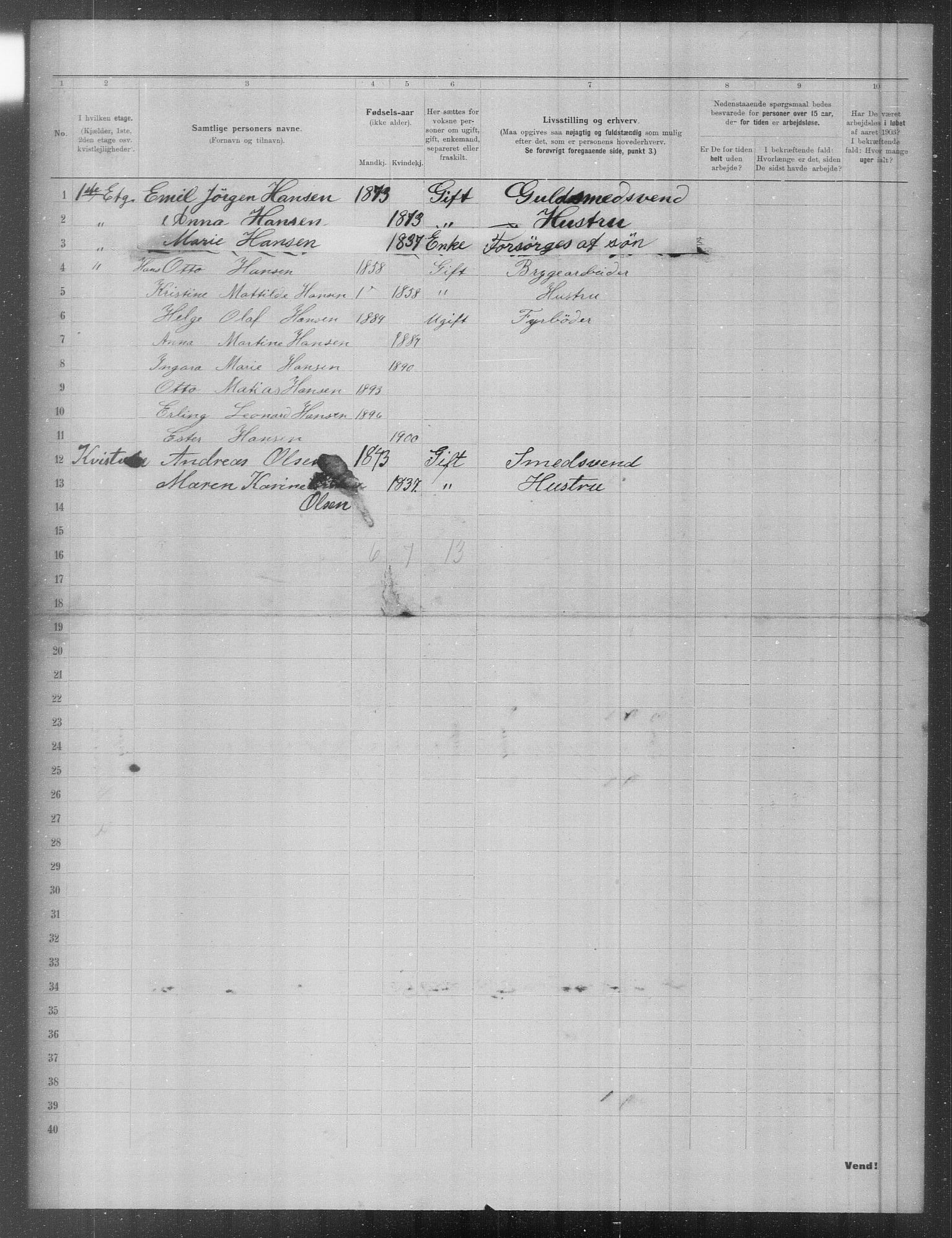 OBA, Municipal Census 1903 for Kristiania, 1903, p. 8295