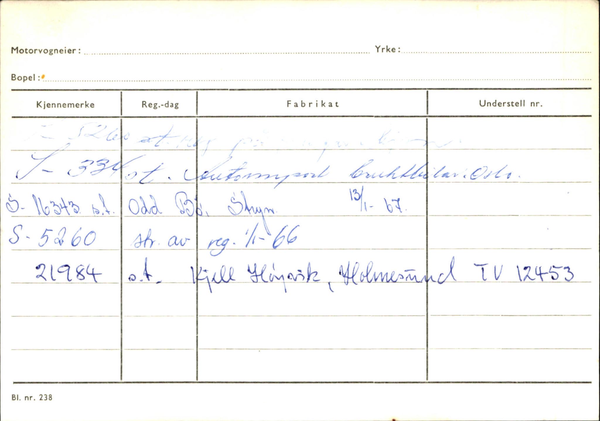 Statens vegvesen, Sogn og Fjordane vegkontor, SAB/A-5301/4/F/L0126: Eigarregister Fjaler M-Å. Leikanger A-Å, 1945-1975, p. 1274