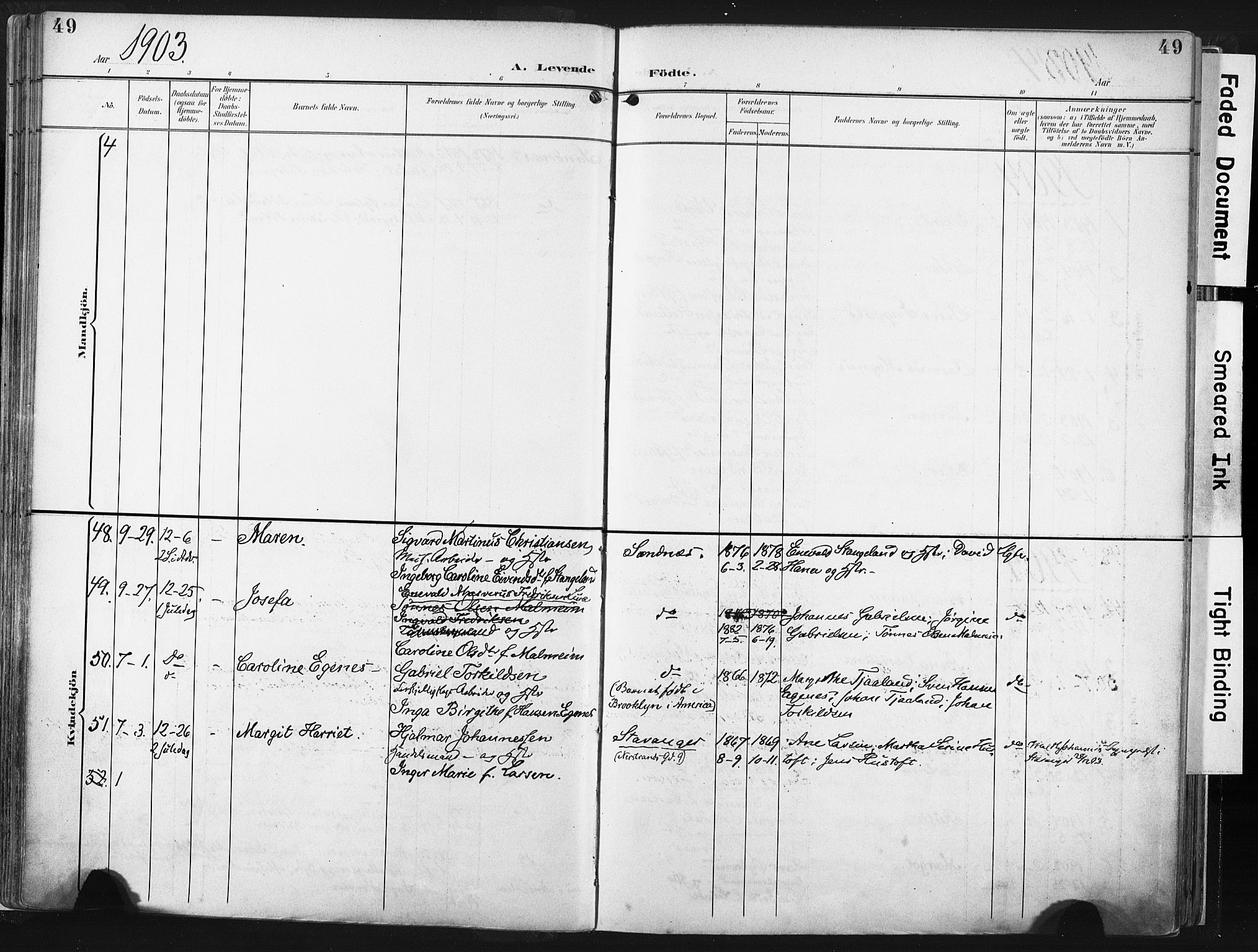 Høyland sokneprestkontor, AV/SAST-A-101799/001/30BA/L0016: Parish register (official) no. A 16, 1899-1911, p. 49