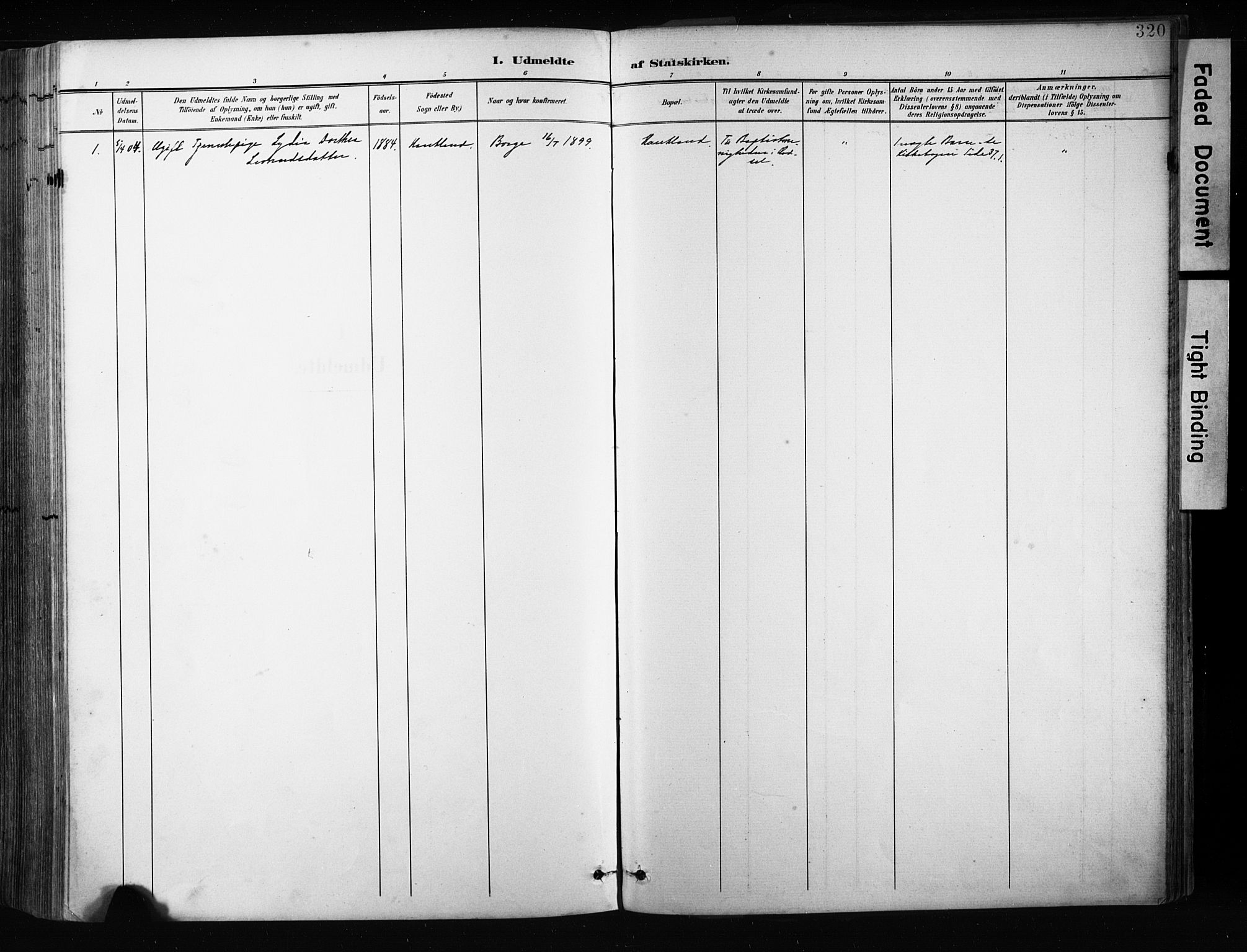 Ministerialprotokoller, klokkerbøker og fødselsregistre - Nordland, AV/SAT-A-1459/880/L1134: Parish register (official) no. 880A08, 1899-1908, p. 320