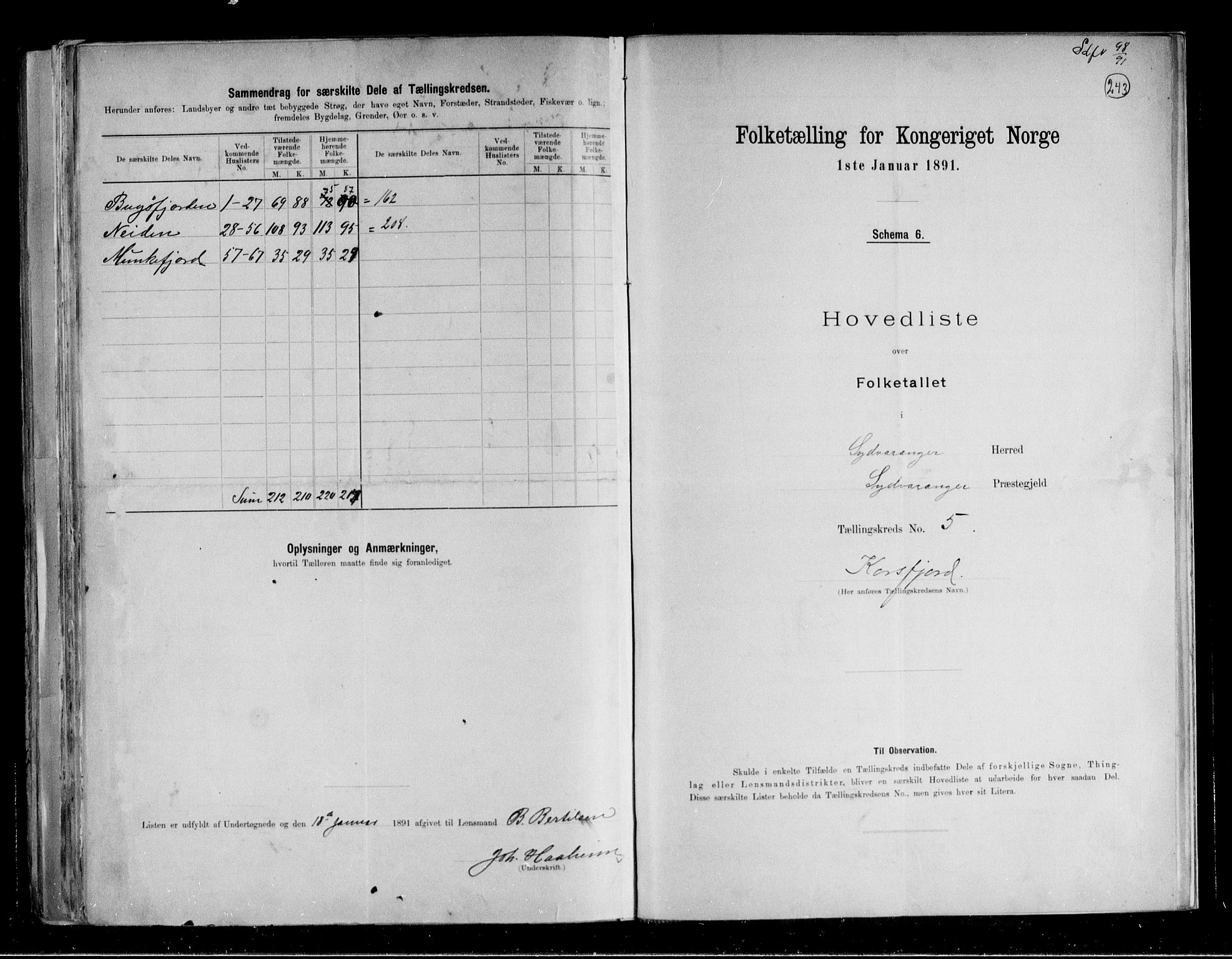 RA, 1891 census for 2030 Sør-Varanger, 1891, p. 13