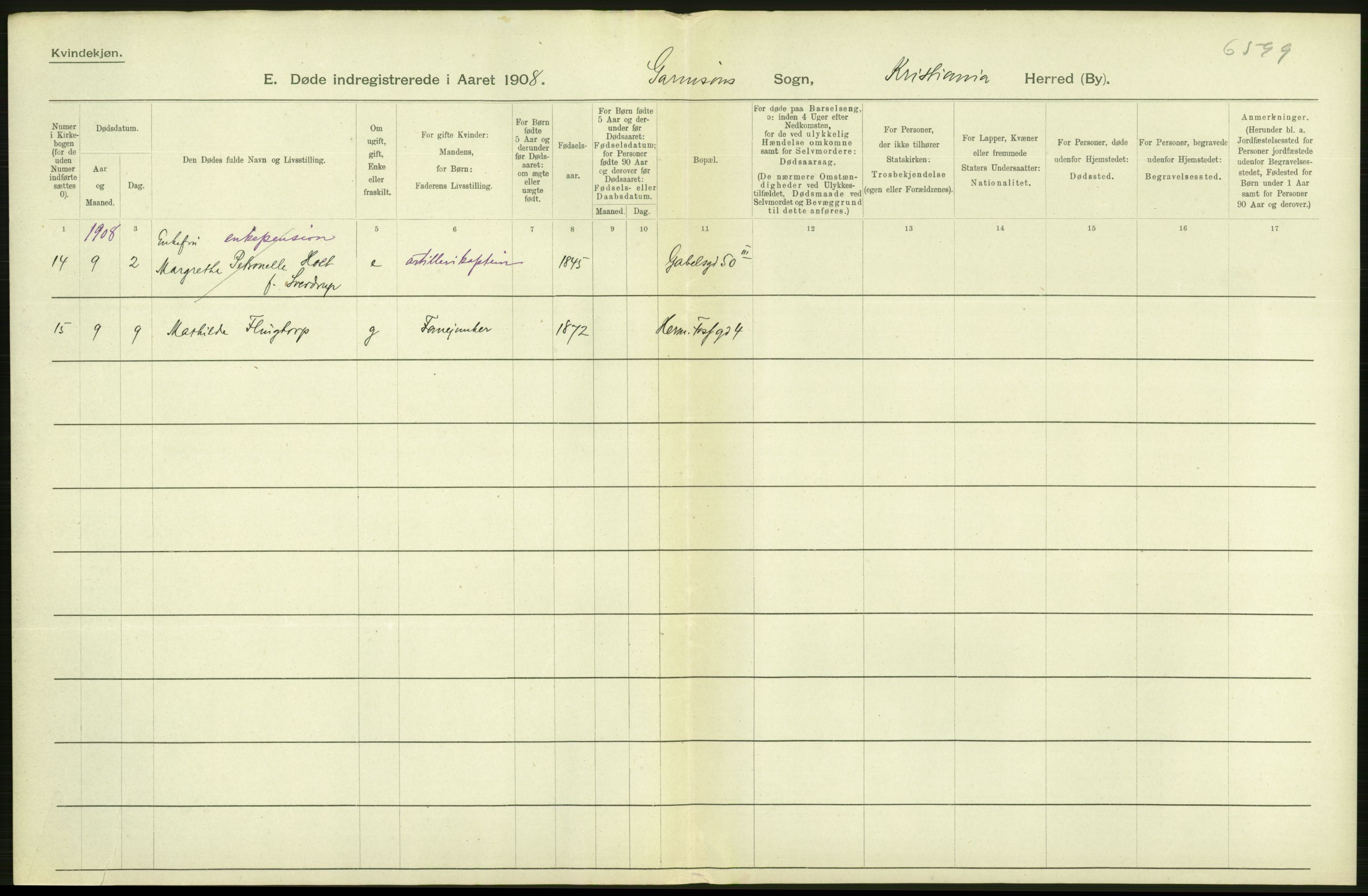 Statistisk sentralbyrå, Sosiodemografiske emner, Befolkning, AV/RA-S-2228/D/Df/Dfa/Dfaf/L0009: Kristiania: Døde, dødfødte., 1908, p. 162