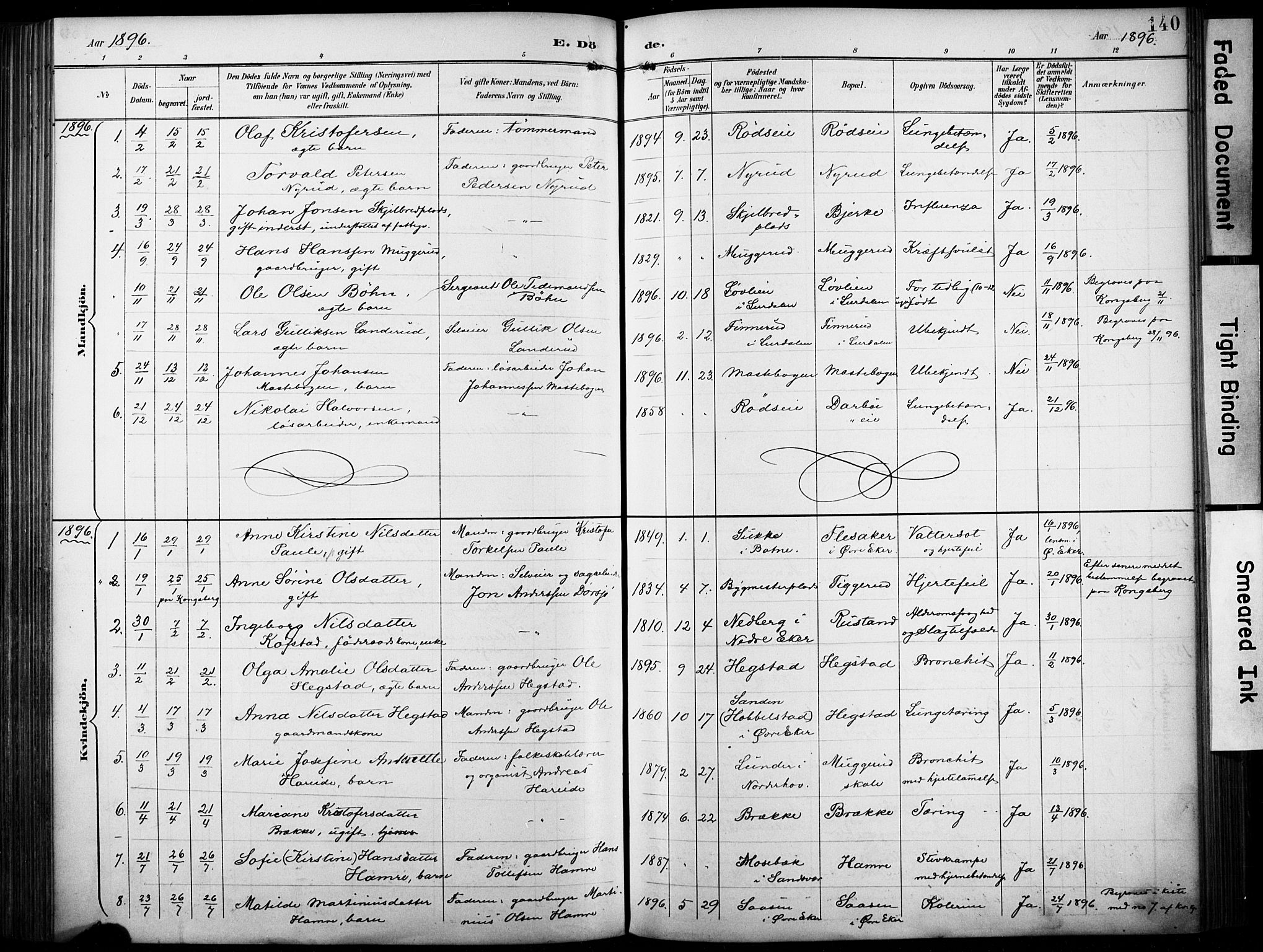 Fiskum kirkebøker, SAKO/A-15/F/Fa/L0003: Parish register (official) no. 3, 1890-1905, p. 140
