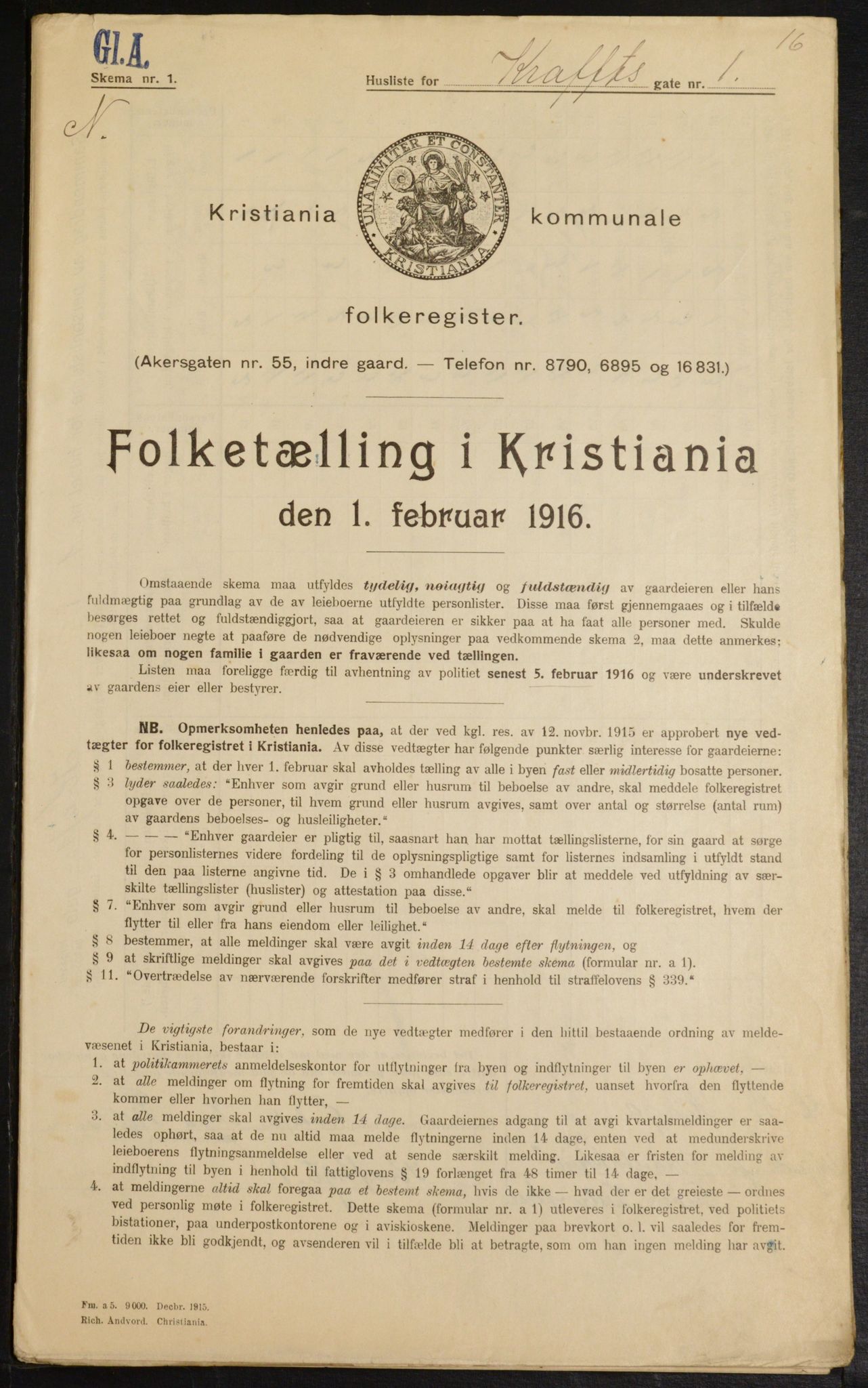 OBA, Municipal Census 1916 for Kristiania, 1916, p. 55049