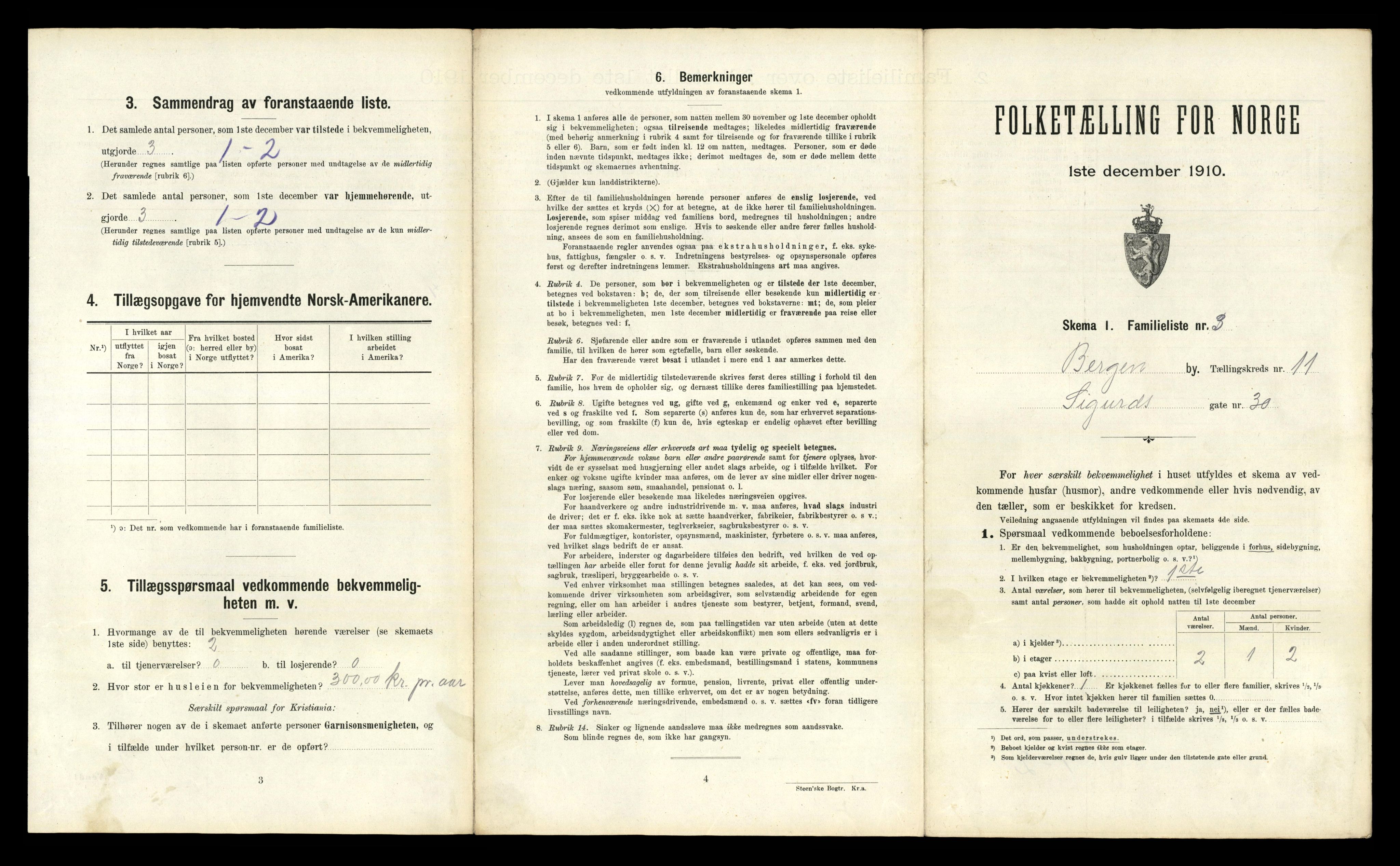 RA, 1910 census for Bergen, 1910, p. 3599