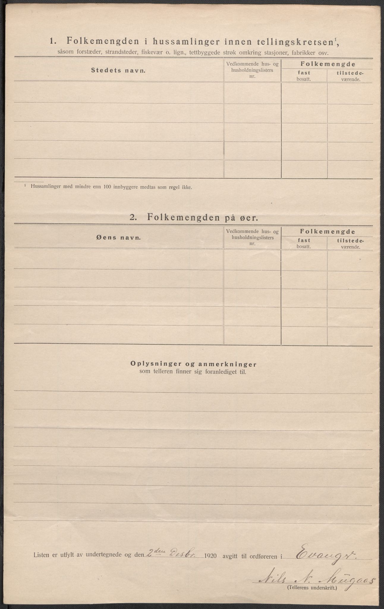 SAB, 1920 census for Evanger, 1920, p. 41