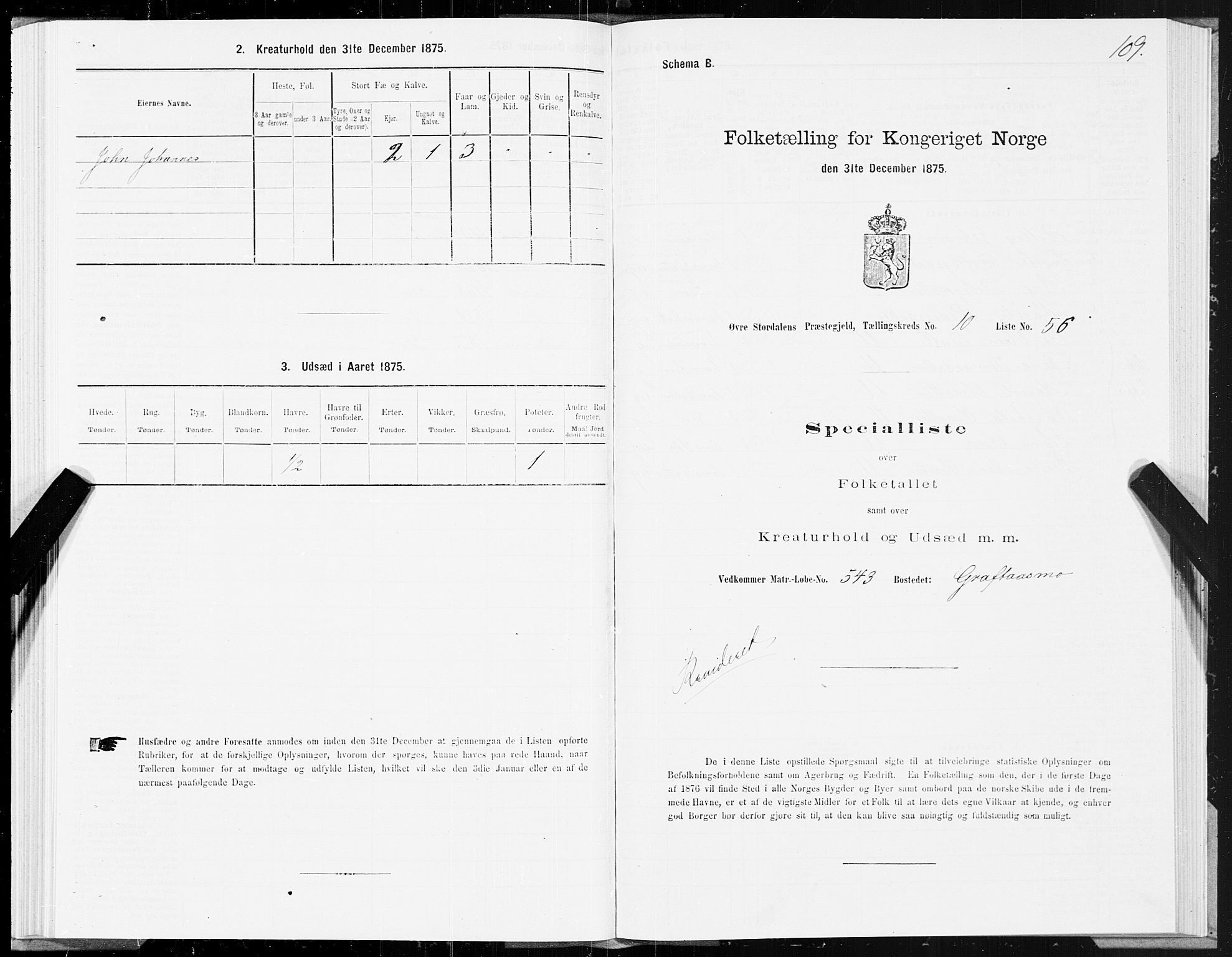 SAT, 1875 census for 1711P Øvre Stjørdal, 1875, p. 6109