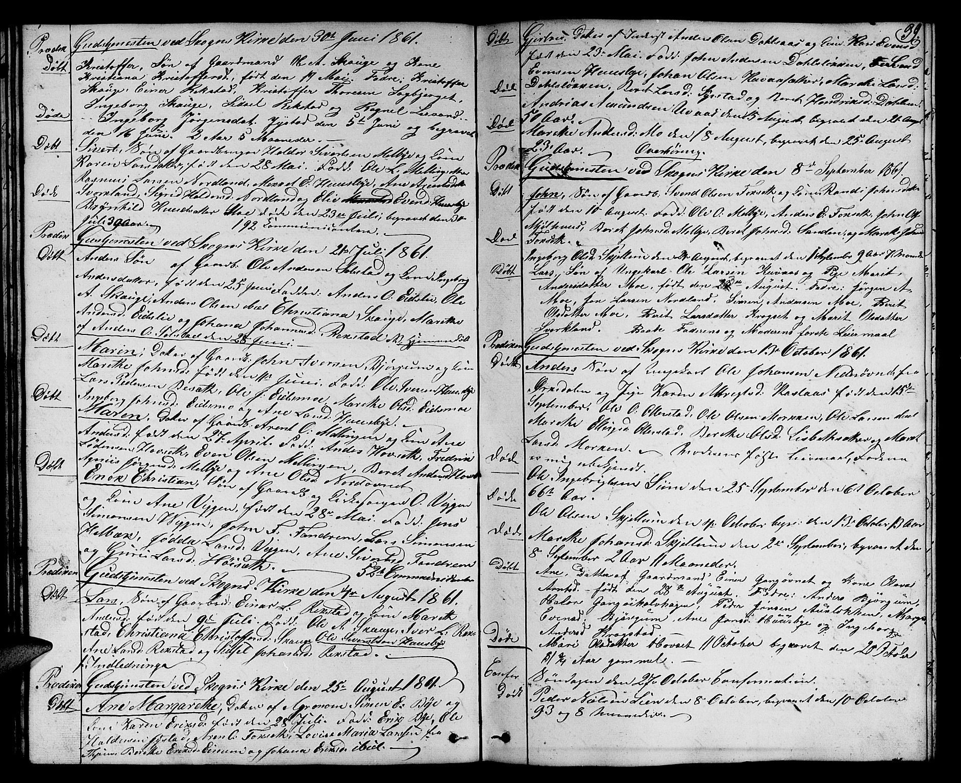 Ministerialprotokoller, klokkerbøker og fødselsregistre - Sør-Trøndelag, SAT/A-1456/667/L0797: Parish register (copy) no. 667C02, 1849-1867, p. 39