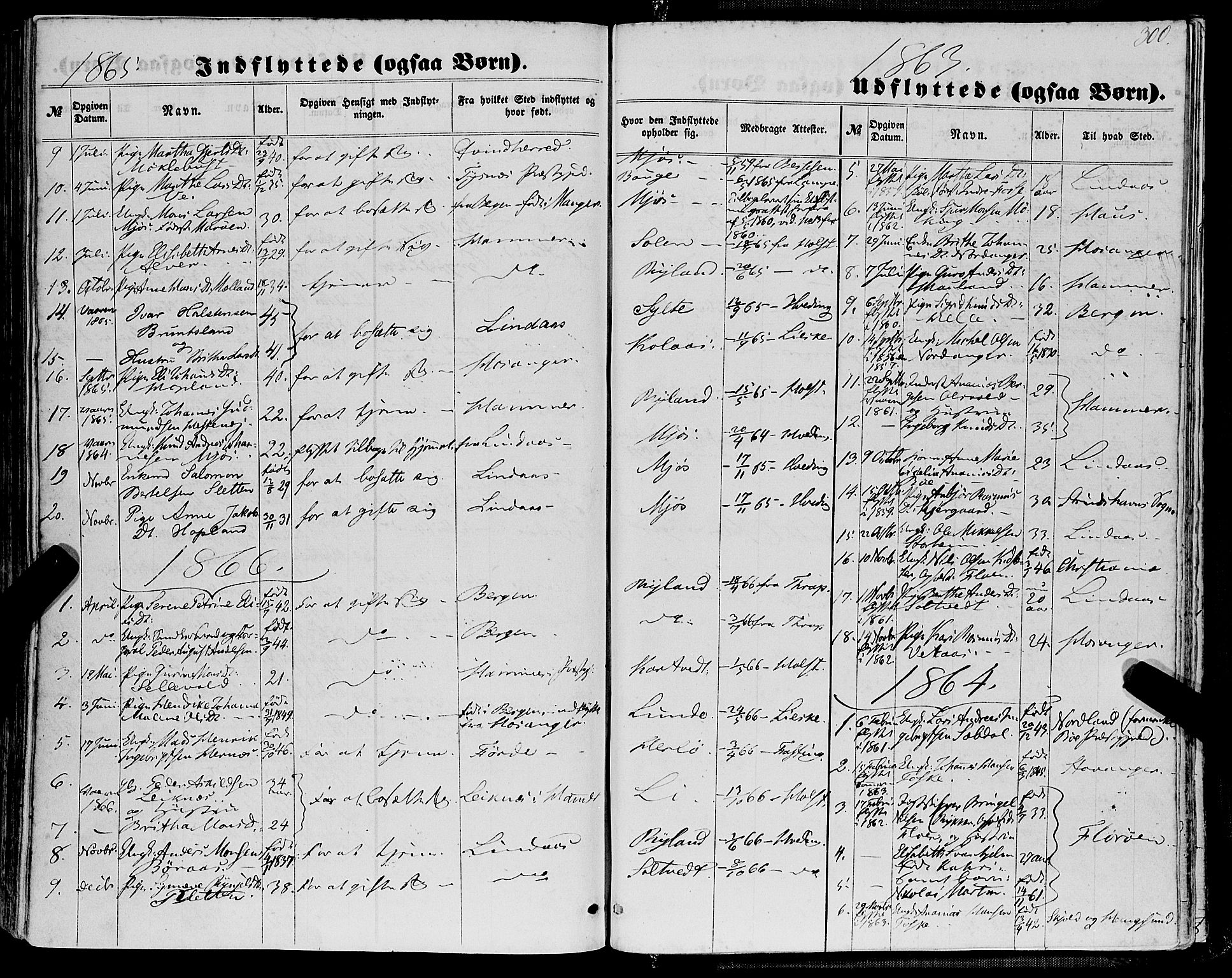 Manger sokneprestembete, SAB/A-76801/H/Haa: Parish register (official) no. A 7, 1860-1870, p. 300