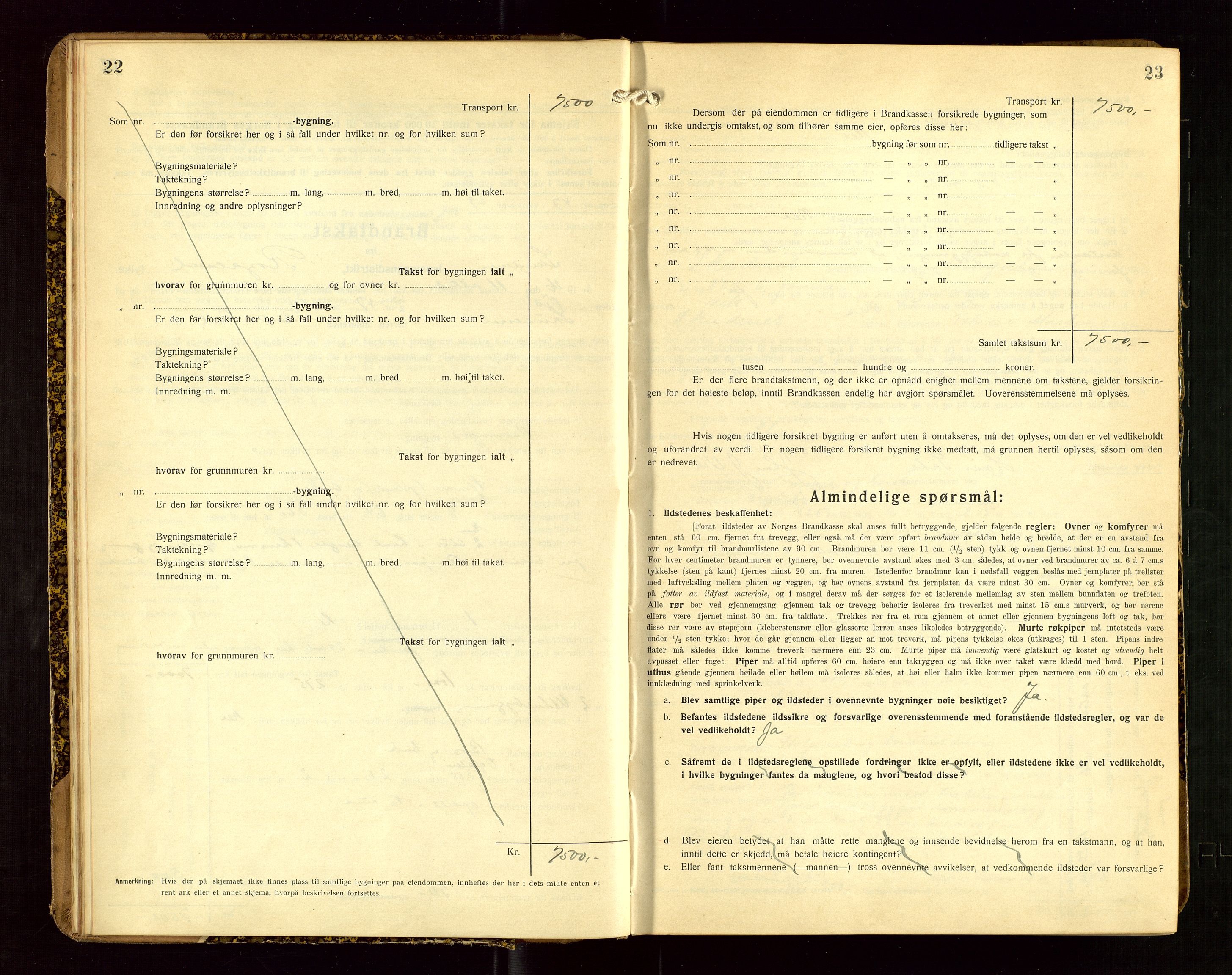 Skudenes lensmannskontor, SAST/A-100444/Gob/L0002: "Brandtakstprotokoll", 1925-1952, p. 22-23