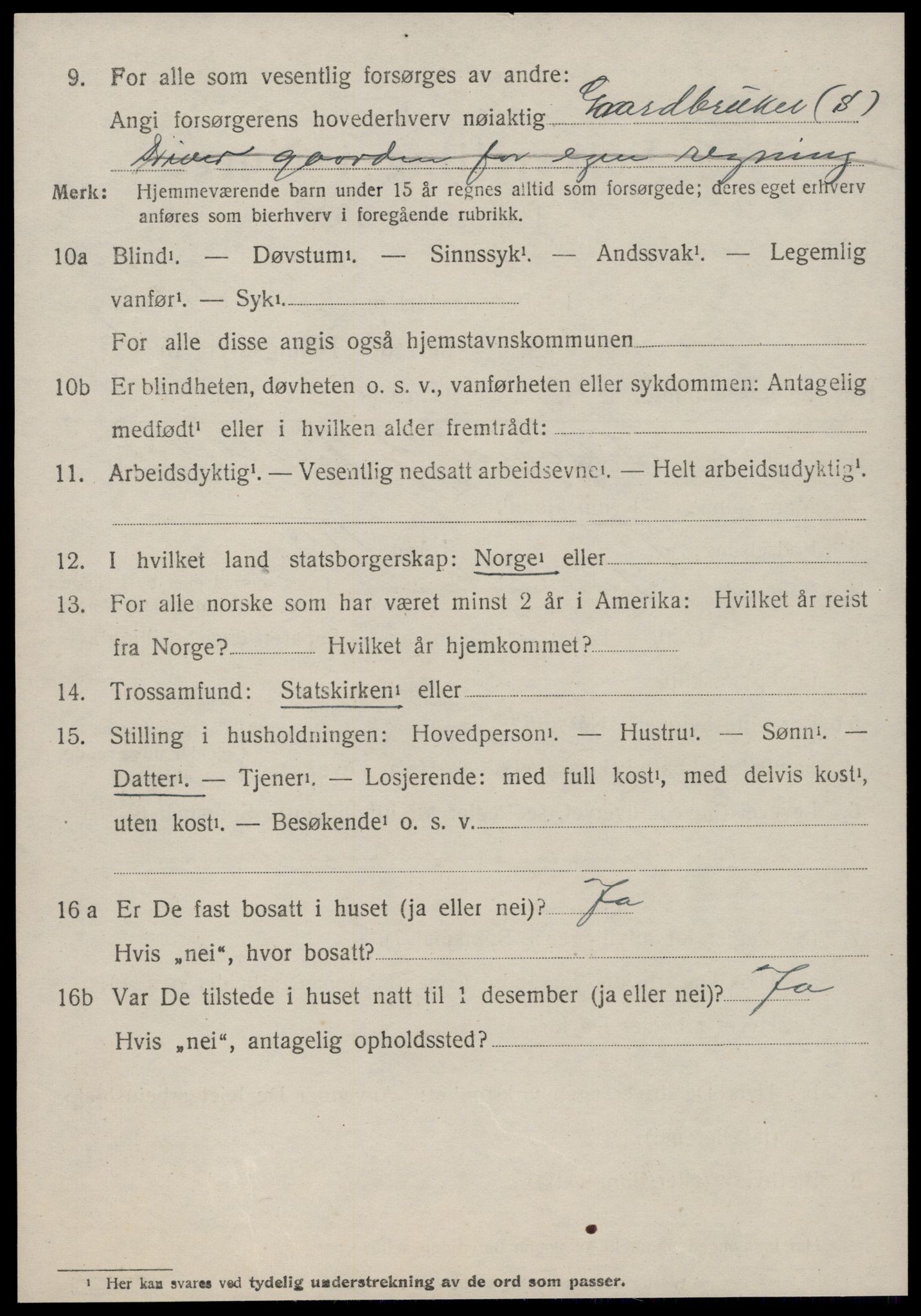 SAT, 1920 census for Sunnylven, 1920, p. 2531