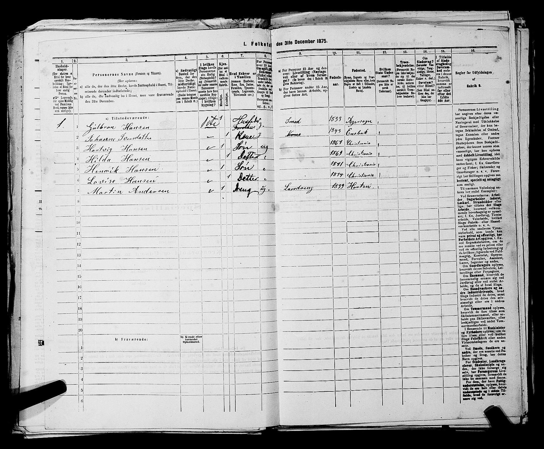 RA, 1875 census for 0301 Kristiania, 1875, p. 6139