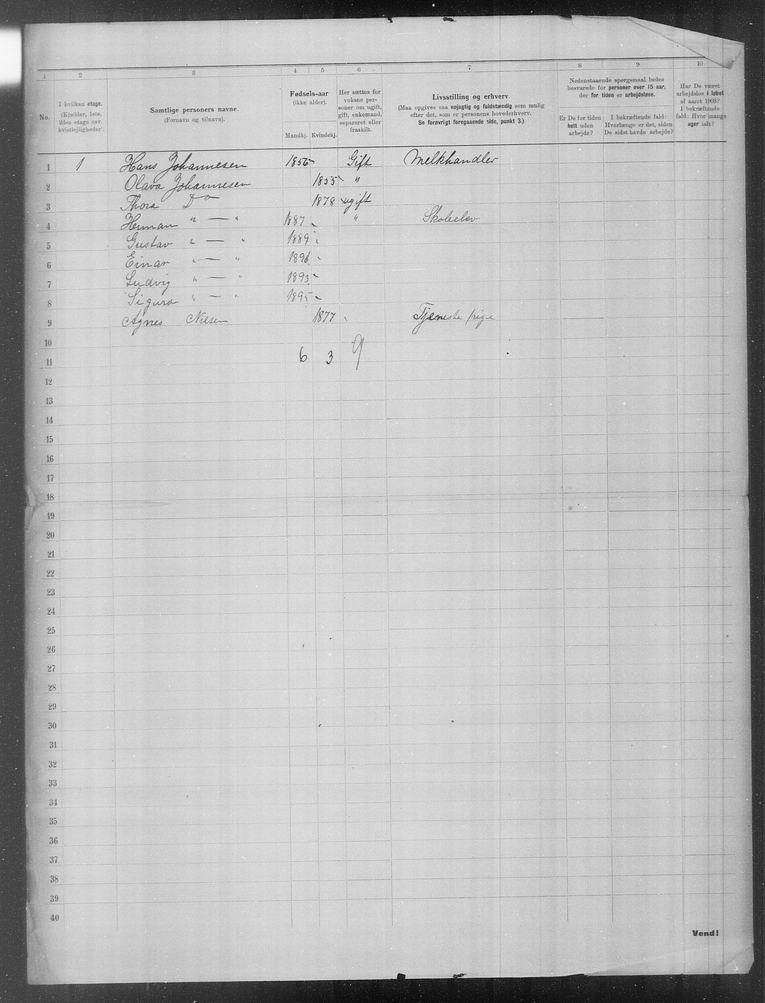 OBA, Municipal Census 1903 for Kristiania, 1903, p. 14578