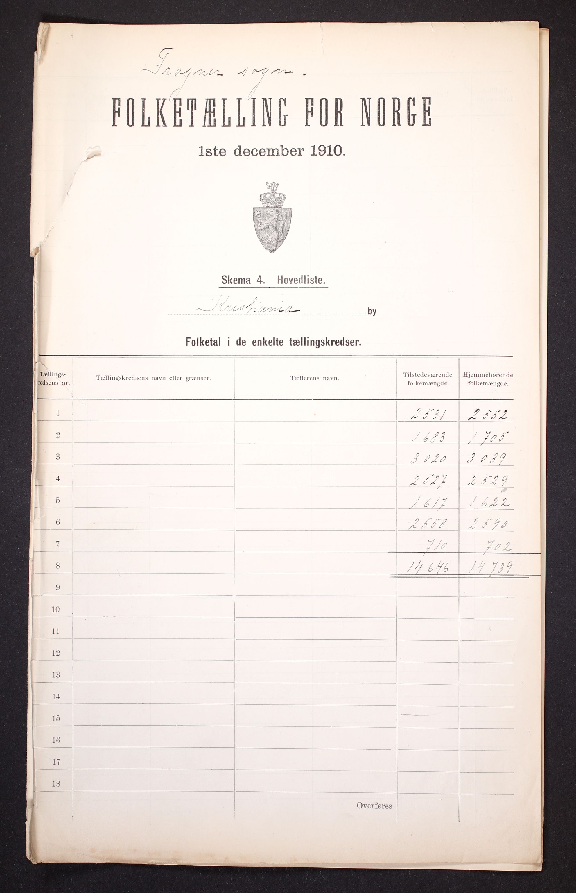RA, 1910 census for Kristiania, 1910, p. 302