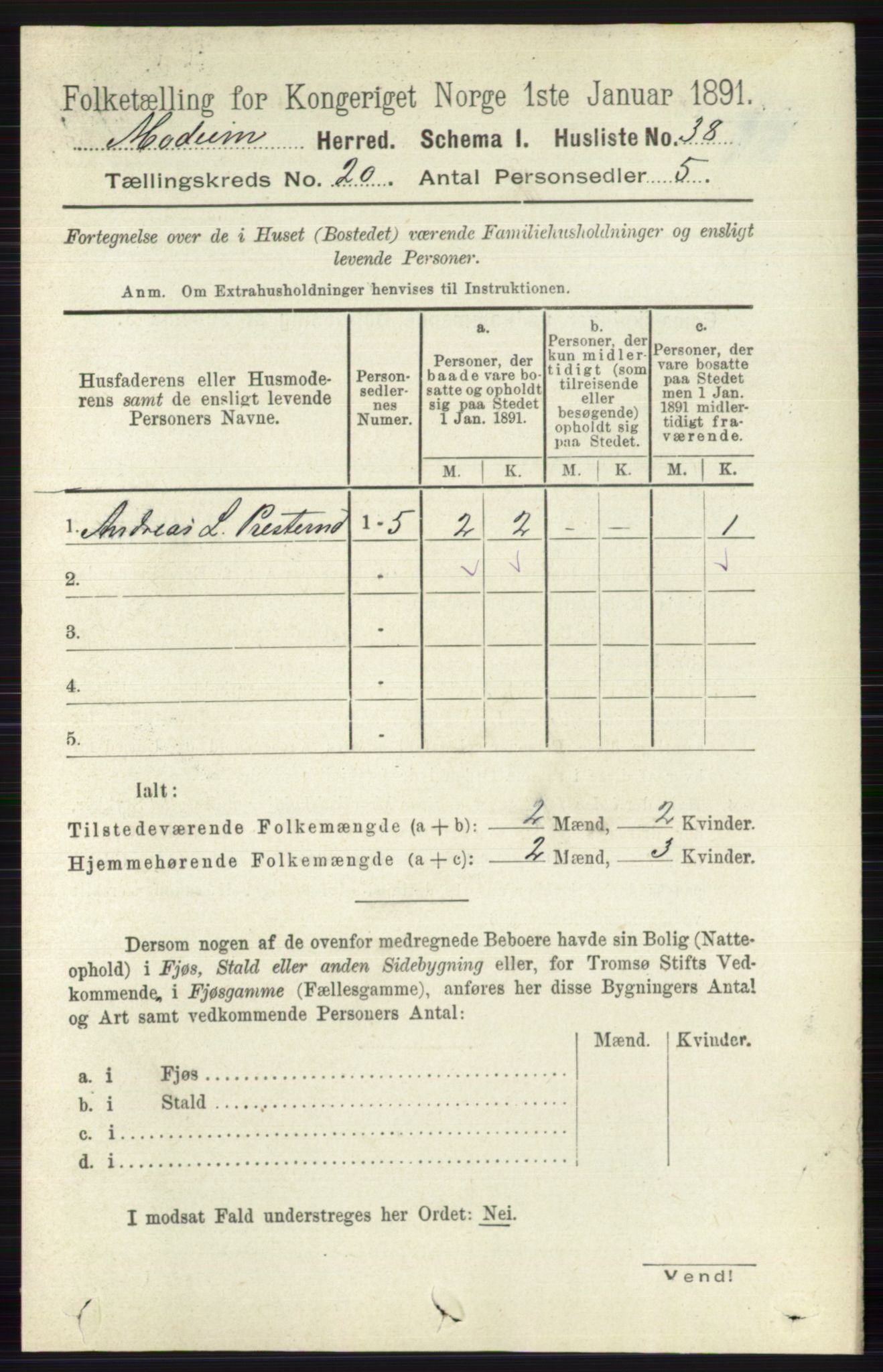 RA, 1891 census for 0623 Modum, 1891, p. 7799