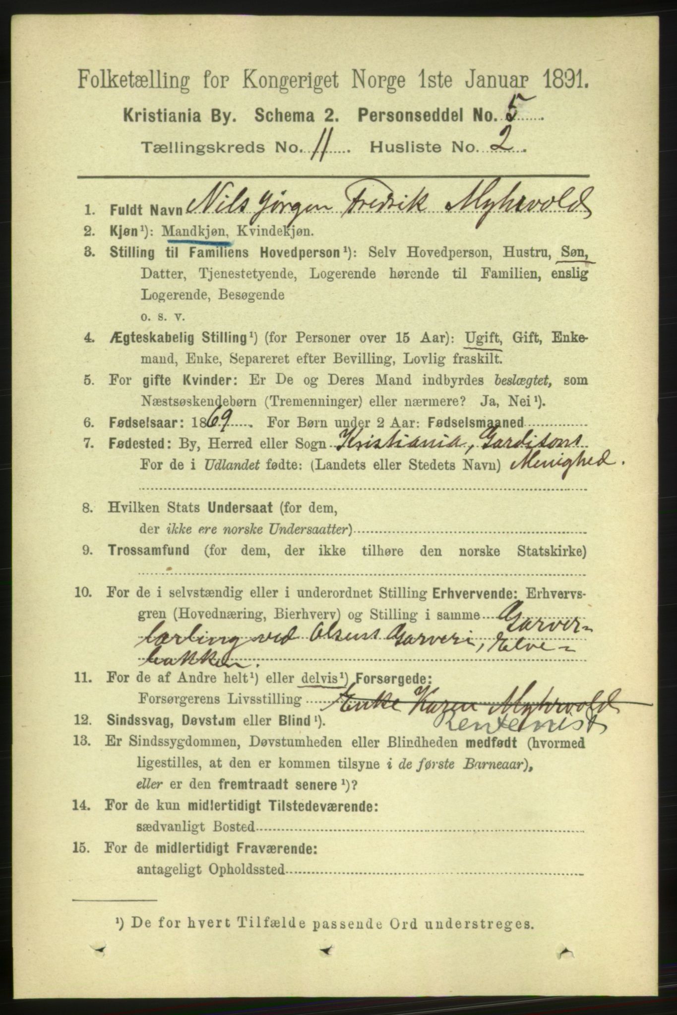 RA, 1891 census for 0301 Kristiania, 1891, p. 4895