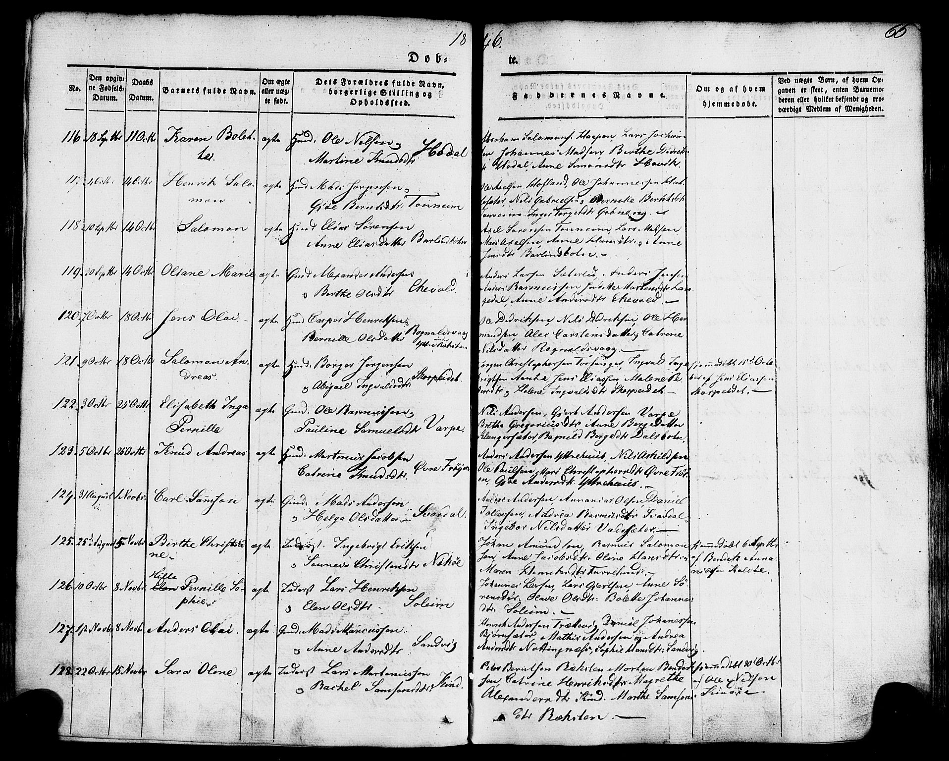 Kinn sokneprestembete, AV/SAB-A-80801/H/Haa/Haaa/L0005: Parish register (official) no. A 5, 1841-1857, p. 66